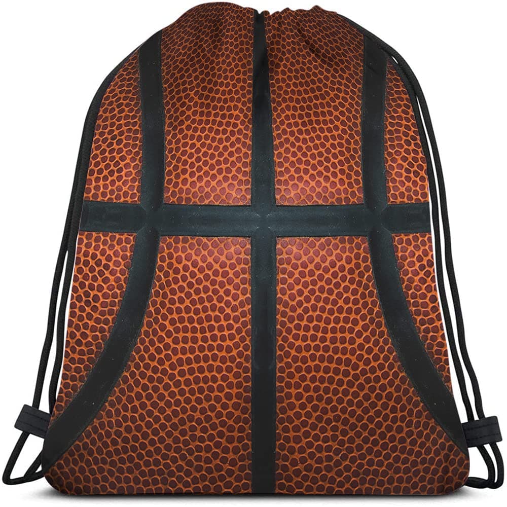 Basketball Drawstring Bags Backpack Bag Game Leather Texture Spot Sport Red Black Color Team Popular Art Cool Ball Sport Gym Sack for Men Women