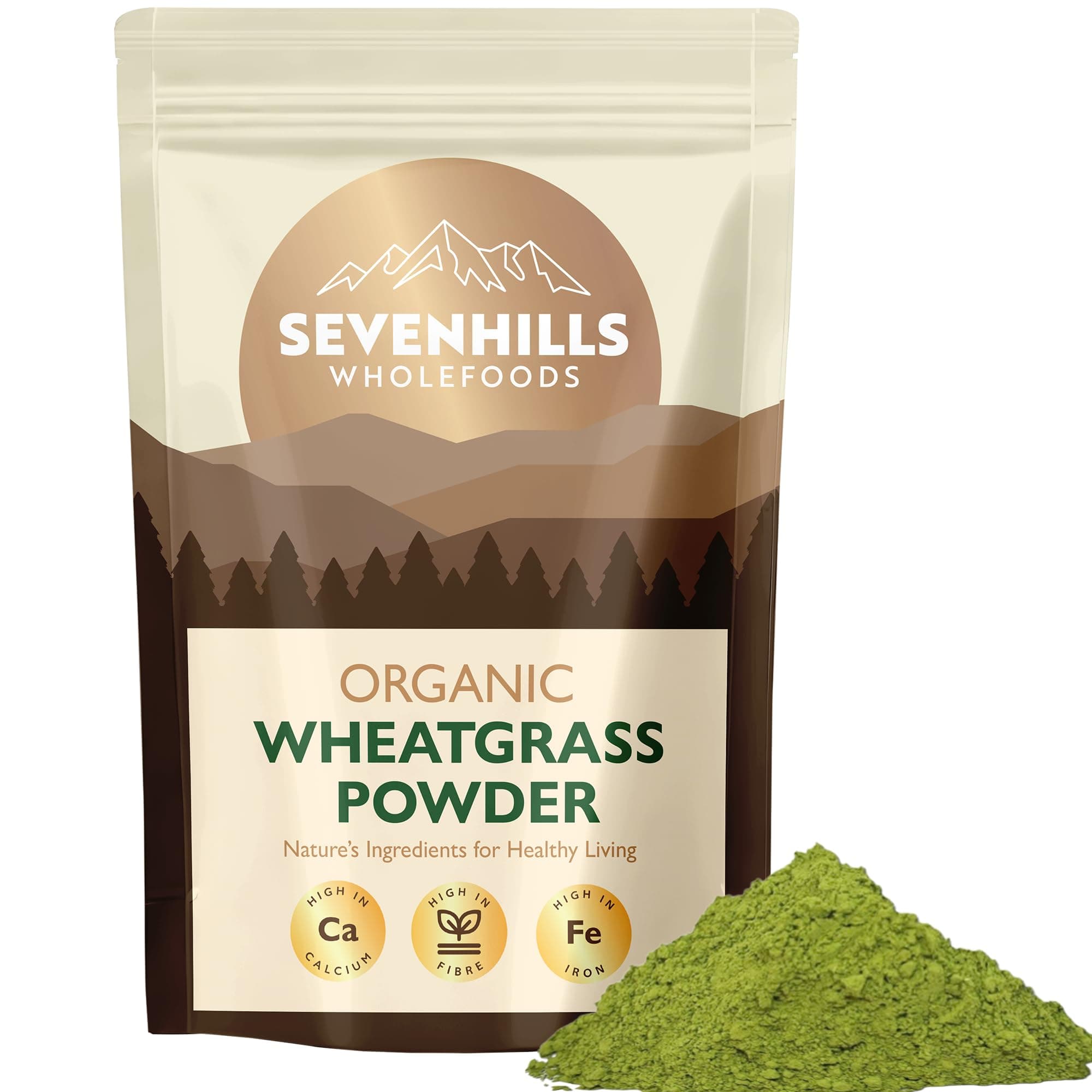 Sevenhills Wholefoods Organic Wheatgrass Powder, European (EU) 500g | Cultivated in Europe | High in Vitamin C and Iron