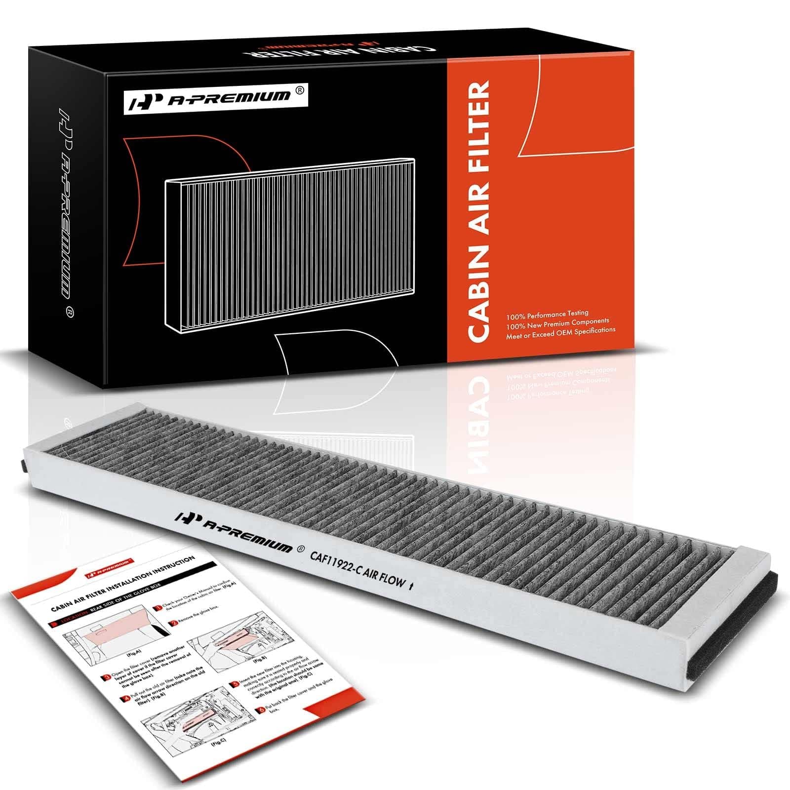 A-Premium Cabin Air Filter w/Activated Carbon Compatible with Jaguar X-Type 2002-2008, Replace# C2S16860