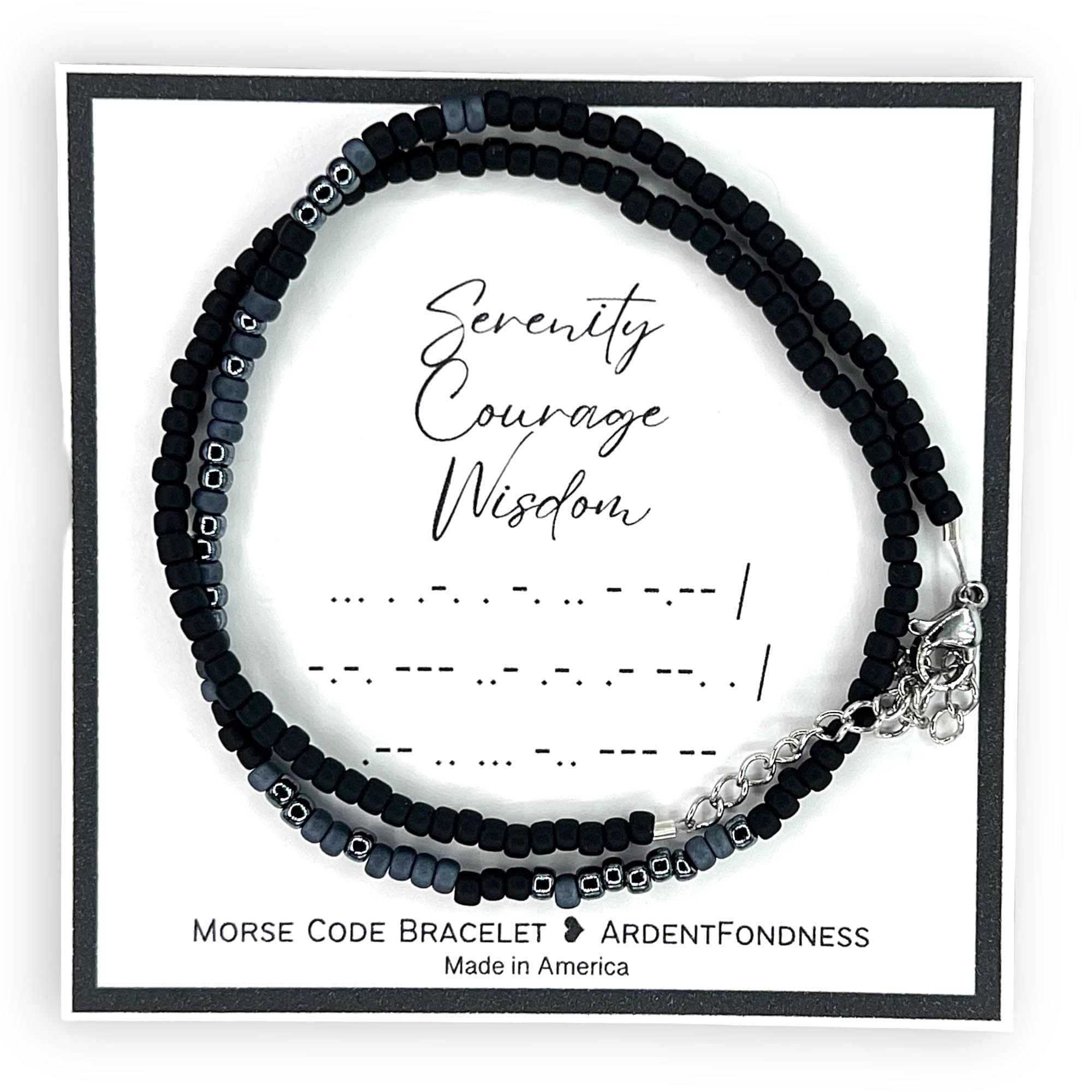 Men's Serenity Prayer Morse Code Bracelet, God Grant Me the Serenity, Gift for Men