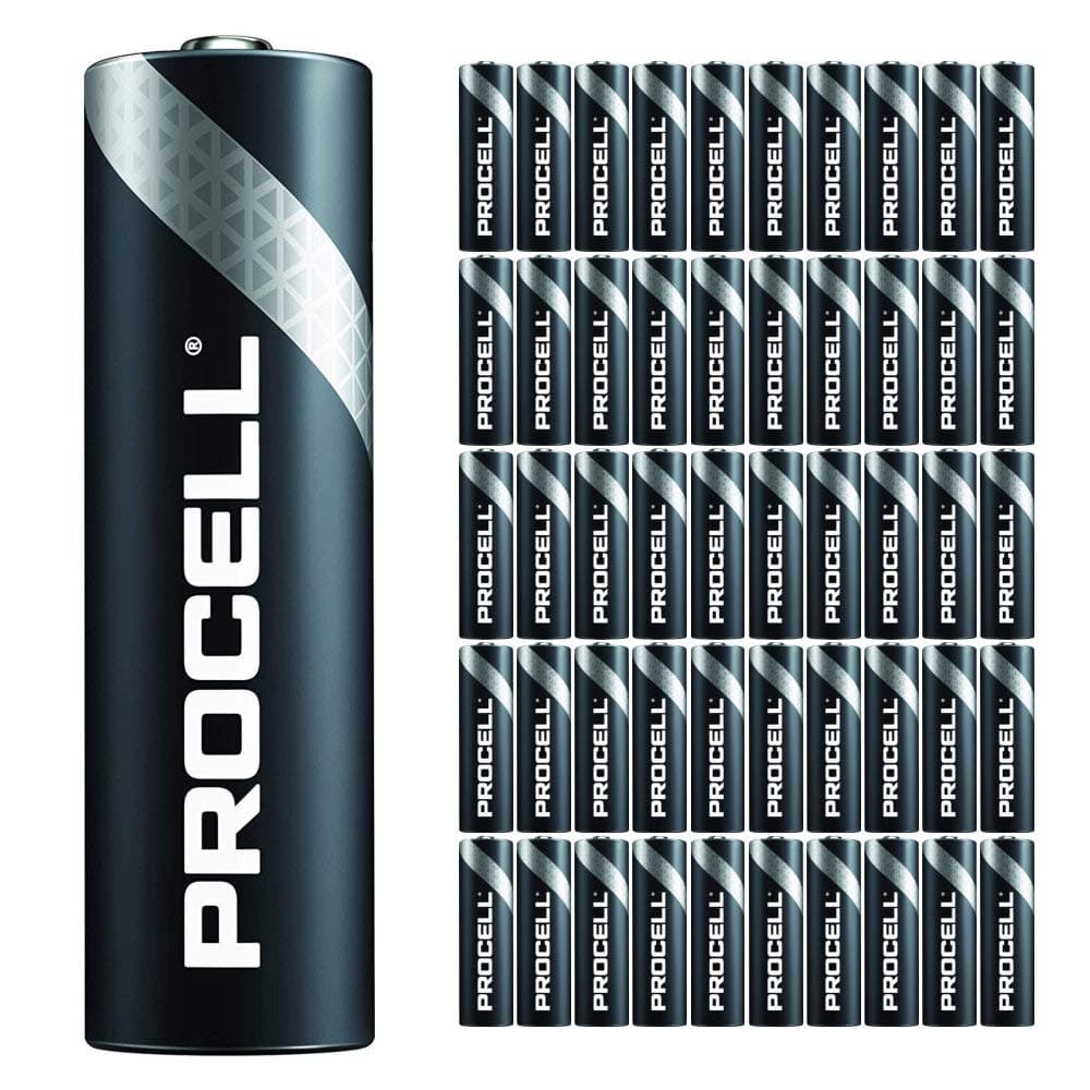 Duracell Procell AA Batteries Pack of 50 | Industrial Power Alkaline Battery 1.5V | Home or Office Use | Car Air Freshener Promotional Package | Reliable Power & Lu
