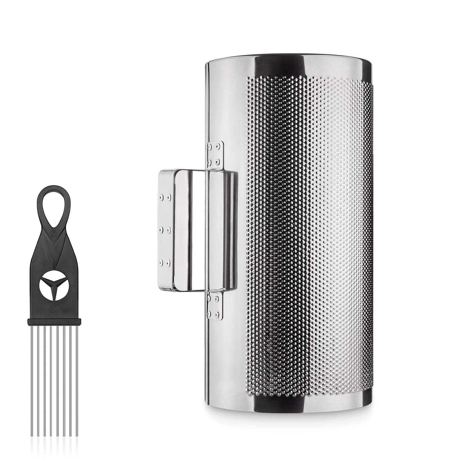 Metal Guiro Shaker, 12" x 6" Stainless Steel Guiro Instrument with Scraper Latin Percussion Instrument Musical Training Tool