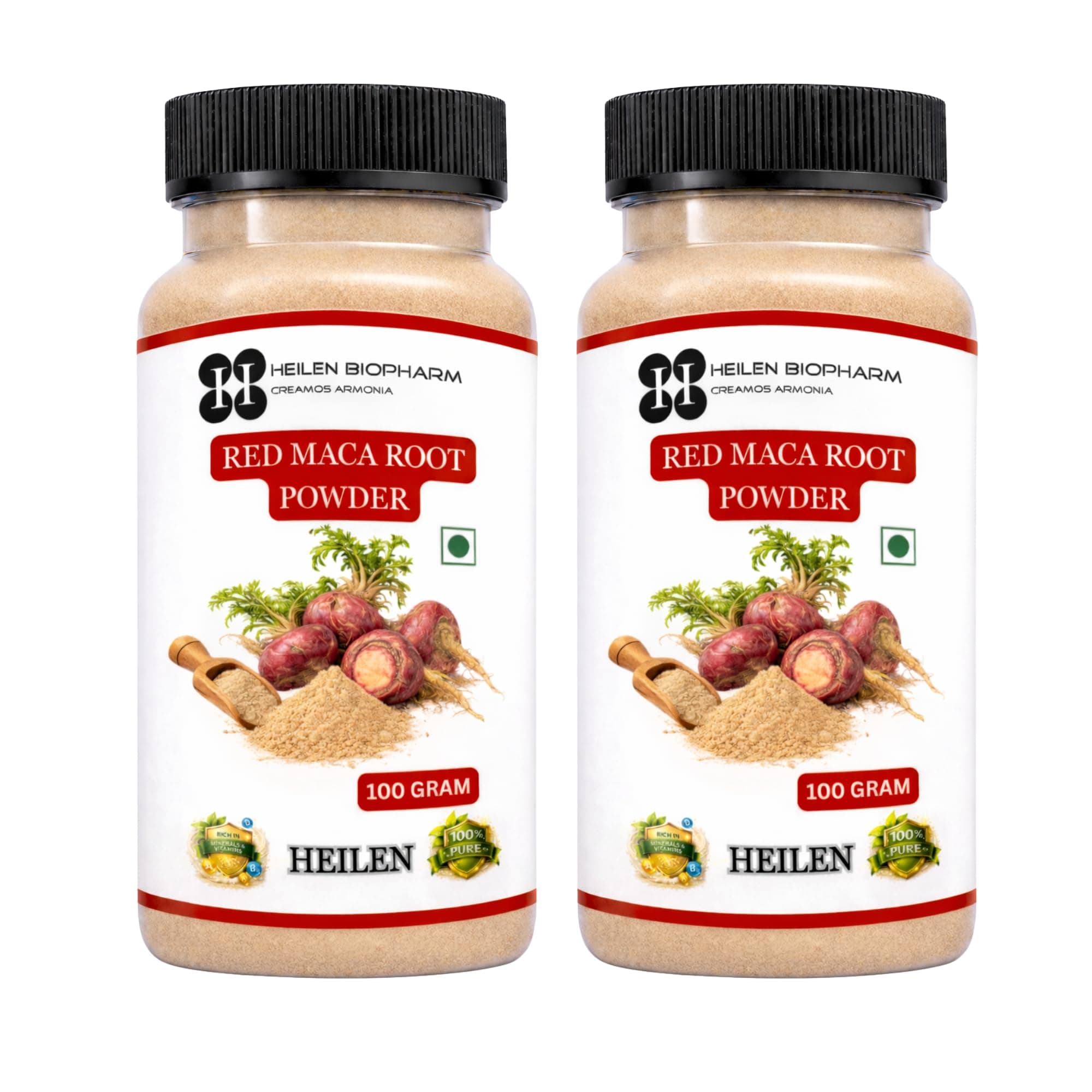 - Heilen Biopharm Red Maca Root Powder 100 g | Pack of 2 | Natural Superfood Root | Traditionally Used Herbal Powder | For Smoothies & Daily Wellness | 100% Pure