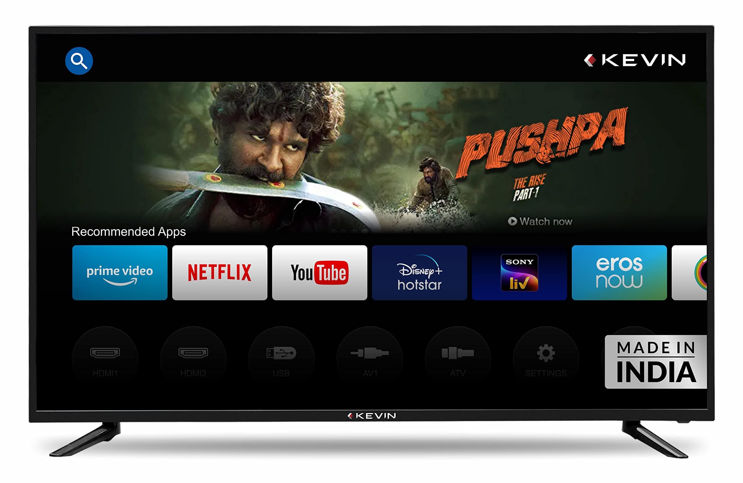 Kevin 140 cm (55 inches) 4K Ultra HD Smart LED TV KN55UHD-PRO (Black)