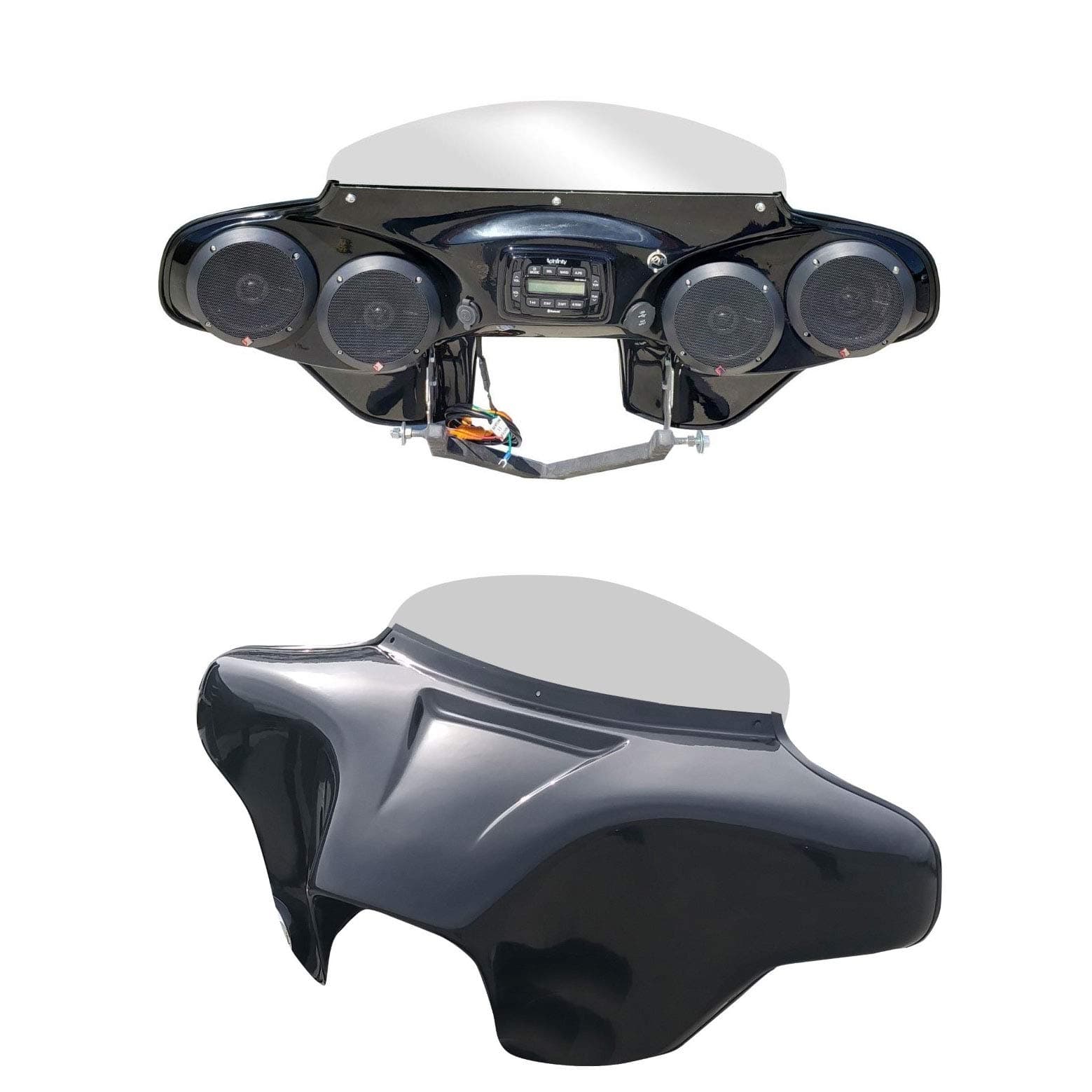 Batwing Fairing for HD Road King with Stereo Speakers PRV250 and 4x5.25 Motorcycle Audio