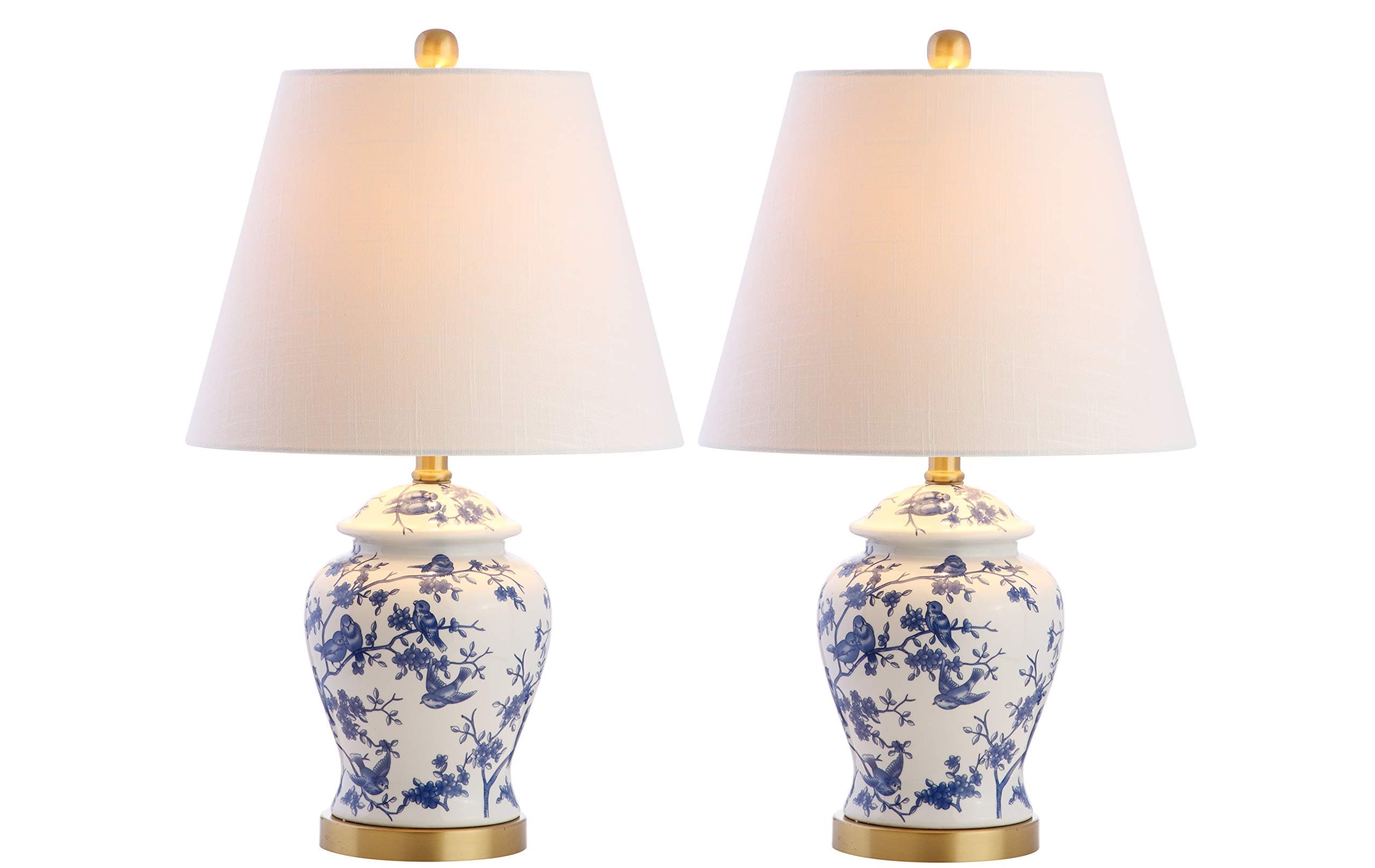 JONATHAN Y JYL3005A-SET2 Table Lamps Penelope 22 inch Chinoiserie Table Lamp Classic,Cottage,Traditional,for Bedroom, Living Room, Office, College Dorm, Coffee Table, Bookcase, Blue/White (Set of 2 )