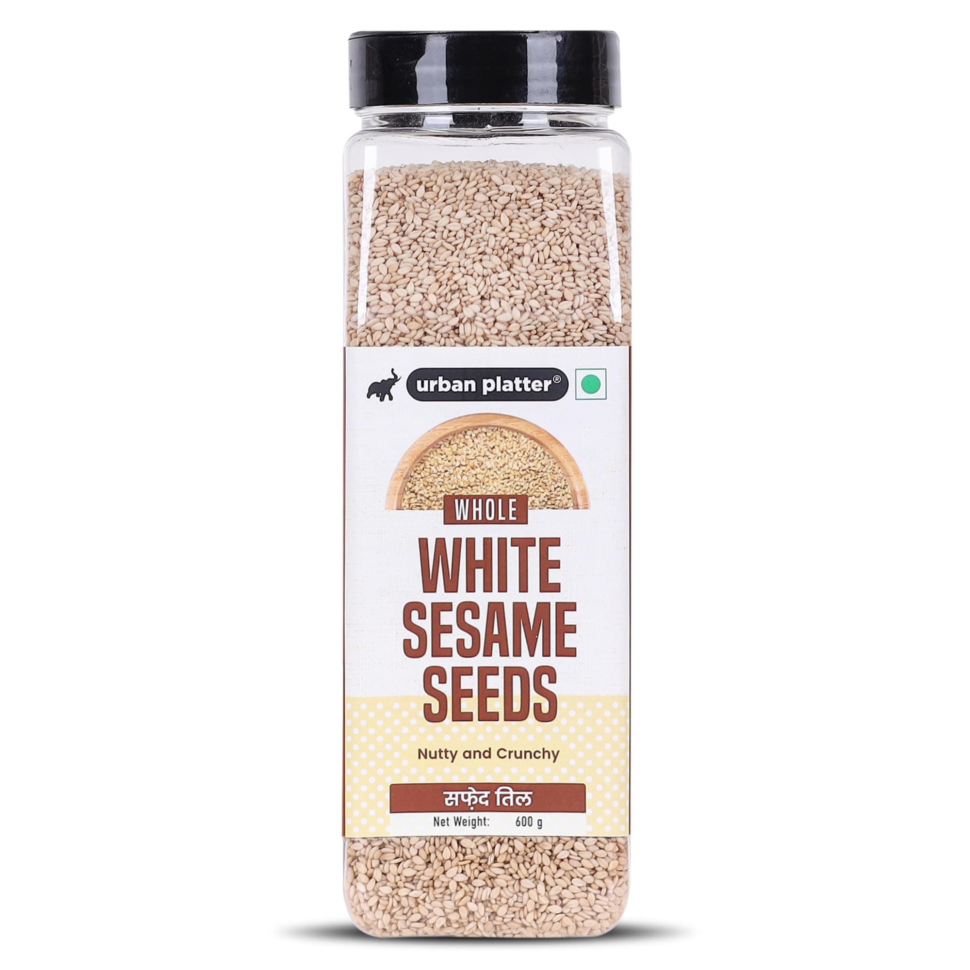 Urban Platter White Sesame (Safed Til) Seeds Shaker Jar, 600g