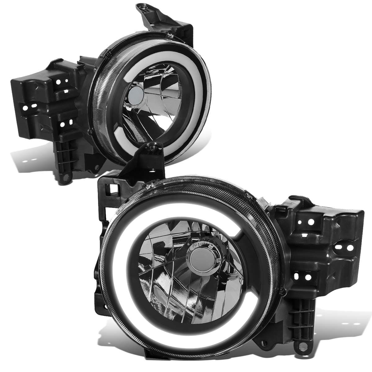 DNA MOTORING Hl-Lb-Fjc072P-Bk-Cl1 Black Housing Headlights With C-Styling Led Drl Compatible With 07-14 Fj Cruiser