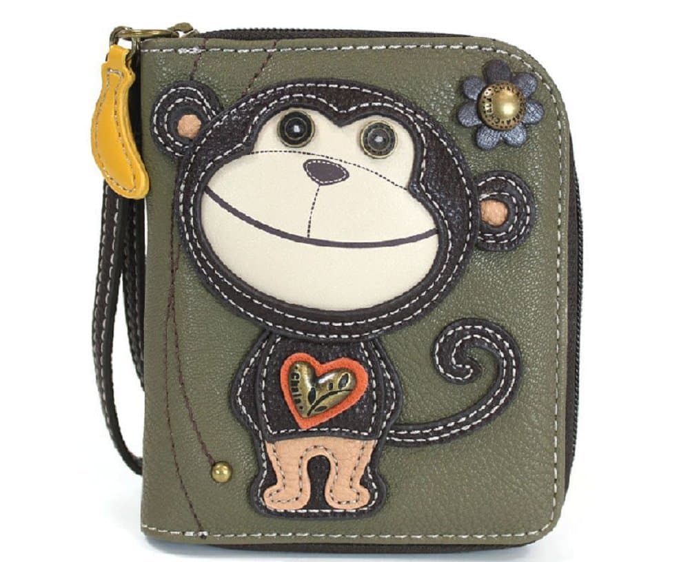 Monkey Zip-Around Wristlet Wallet