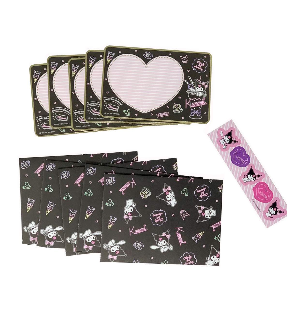 Kuromi Mini Message Set With Sticker Seal Japan Limited Edition