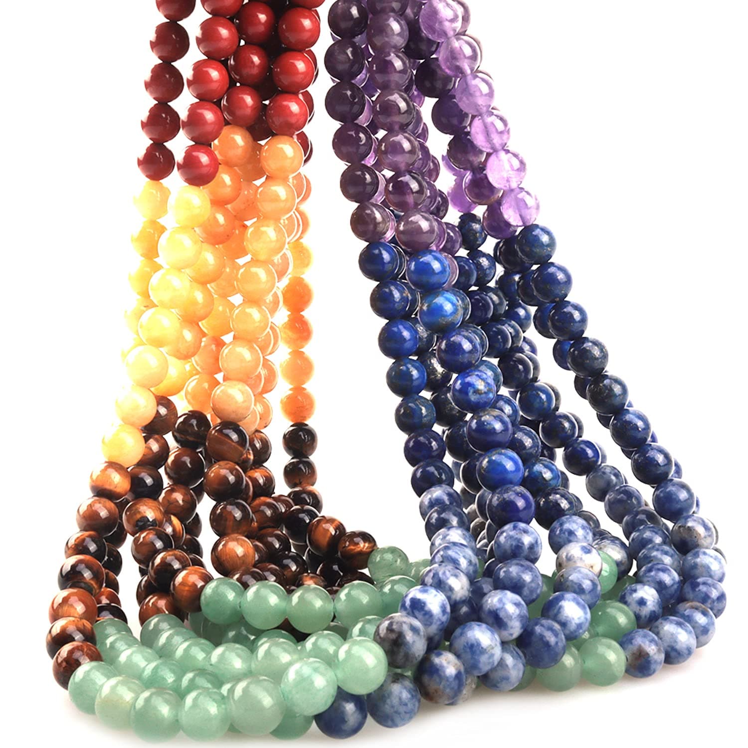 4mm Natural Colorful Stone Round Loose Stone Beads for Jewelry Making DIY Crafts Design 1 Strand 15" APPR. 91-98pcs.