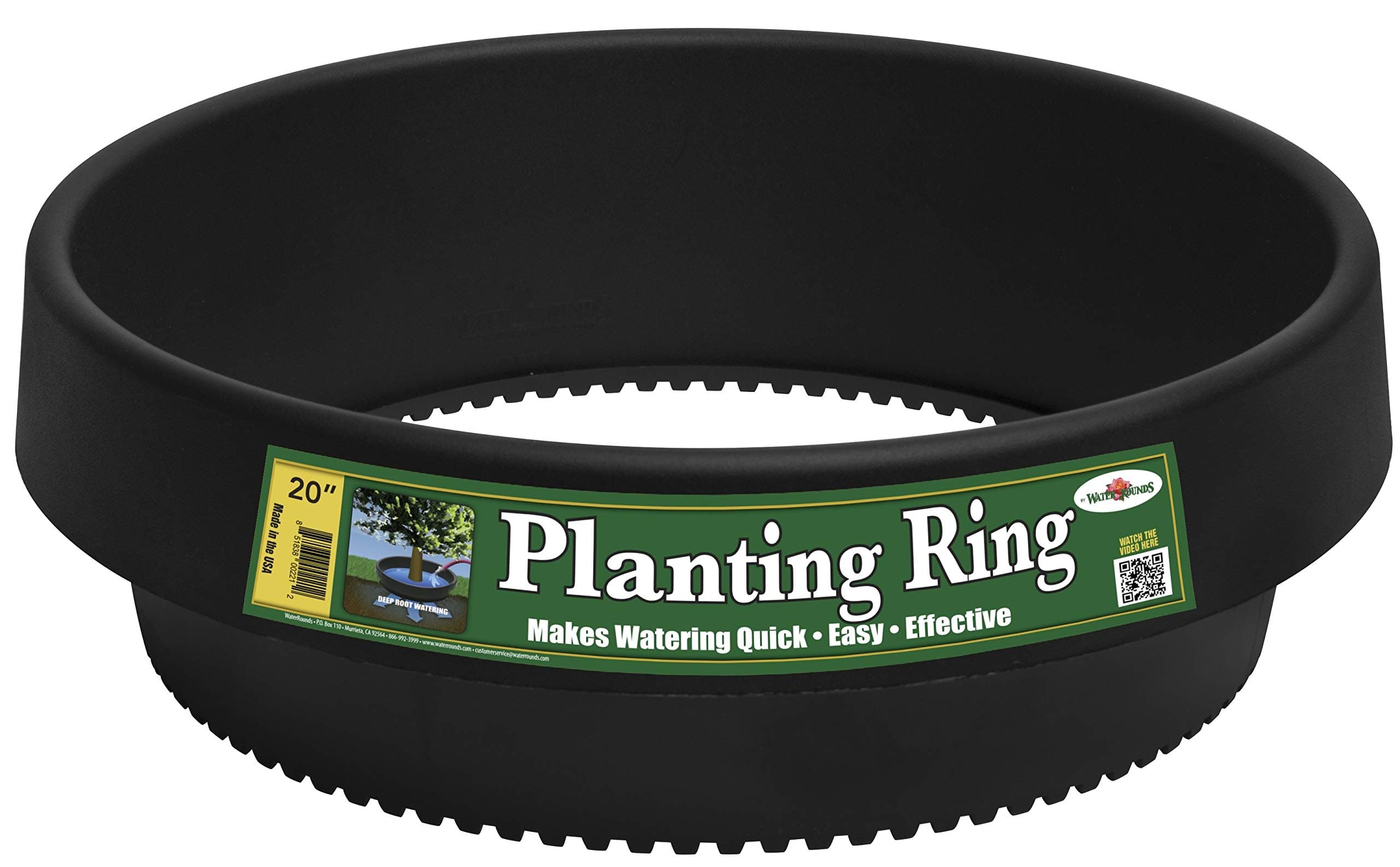 6 Pack of 20 inch Planting Rings (Solid Ring) – Garden Edging & Water Retention Basins | Protects Roses, Shrubs & Bushes | Prevents Erosion, Separates Rock, Mulch & Grass | Made in USA