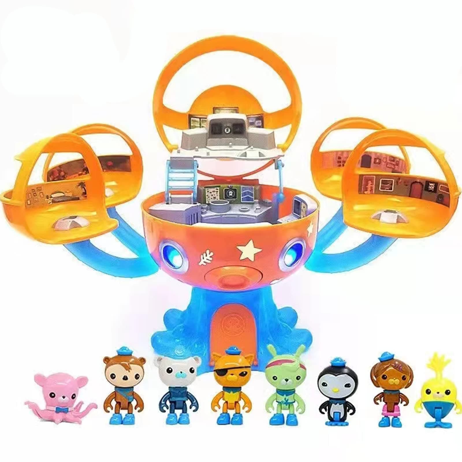 Crasoldiers Oct Plush Toys Set 12" Software Stuffed Animal Figure Doll Cartoon Characters Captain Barnacles Kwazii Peso Shellington Dashi Professor Inkling Tweak Party Birthday Gift for Kids (8 Packs)