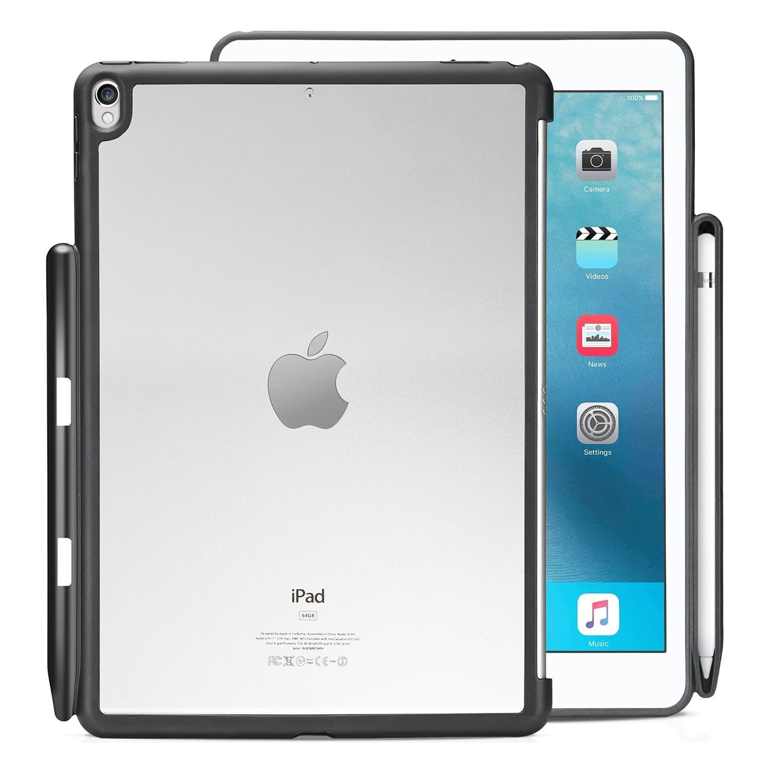 KHOMO - iPad Pro 10.5 Inch Hybrid Clear Case with Pen Holder - Companion Cover - Perfect Match for Apple Smart Keyboard and Cover