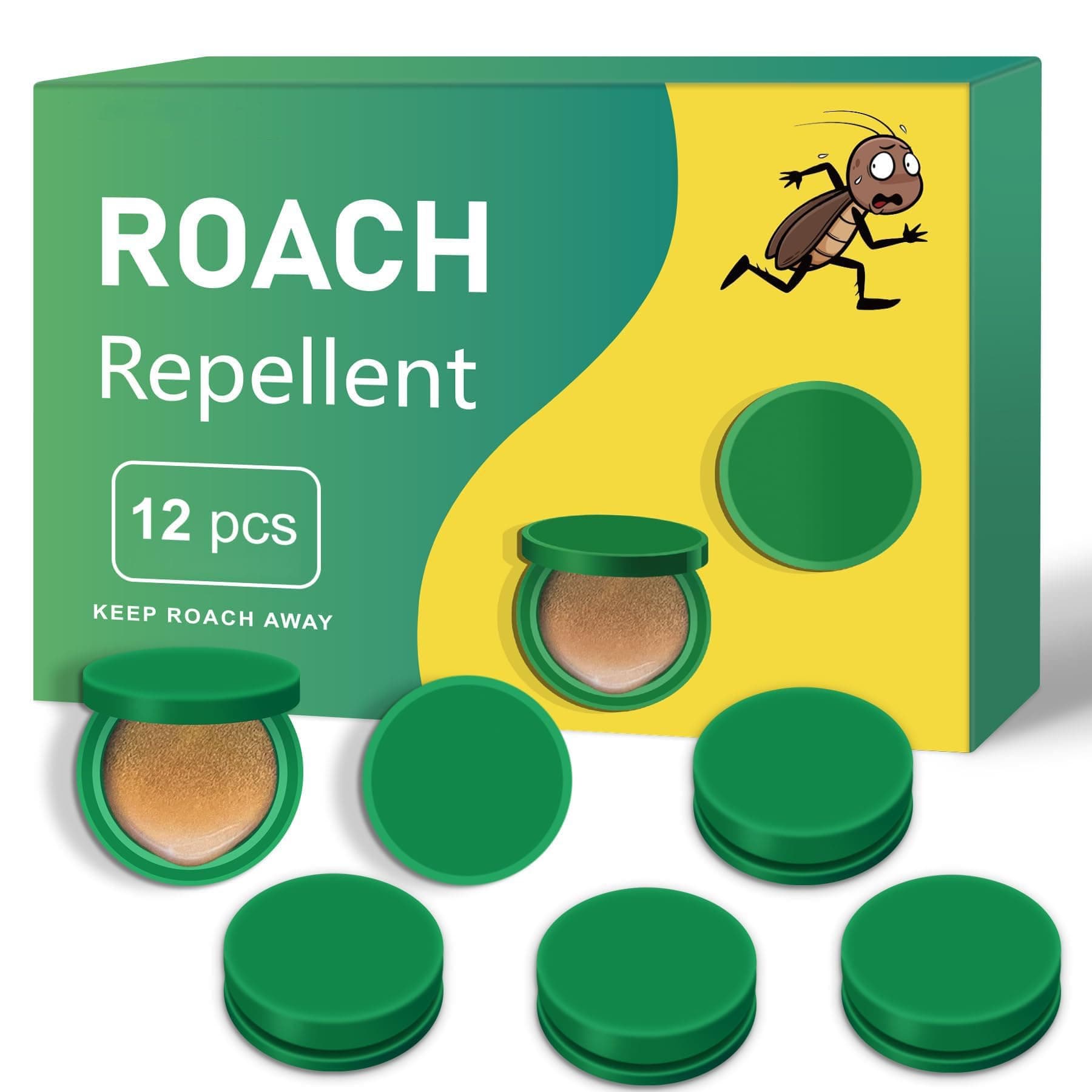 Khazna Roach Bait Stations, Natural Cockroach Repellent, Roach Traps Indoor/Outdoor Use, Roach Killer Indoor Infestation for Small & Large Roaches, Non-Toxic, Long Lasting Protection (12 PCS)