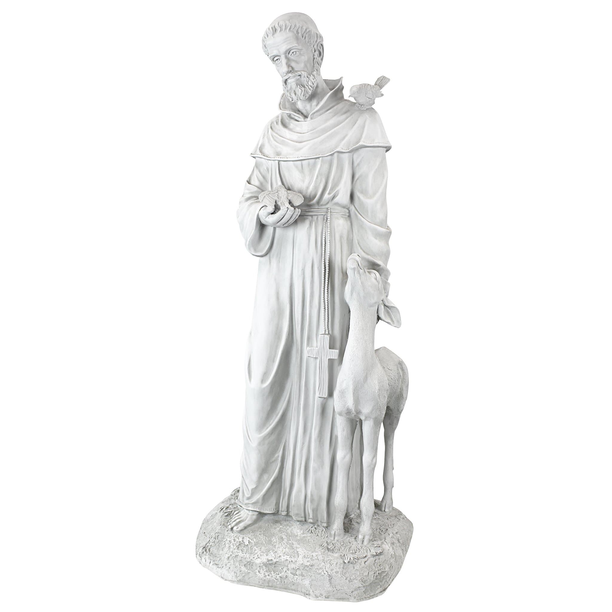 Design Toscano KY1336 Religious Garden Decor Statue, 26 inch, Polyresin, Grey, 37 inch