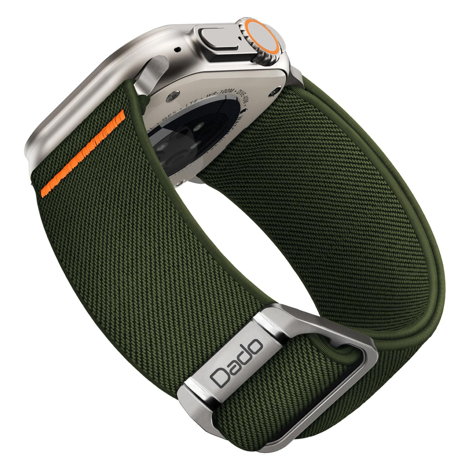 DadoNylon Strap Break-Broof Design Compatible with Apple watch Series Ultra 2 | 9 | 8 Ultra | 8 | 7 | 6 | 5 | SE, Resilient Nylon with Stainless Steel Buckle