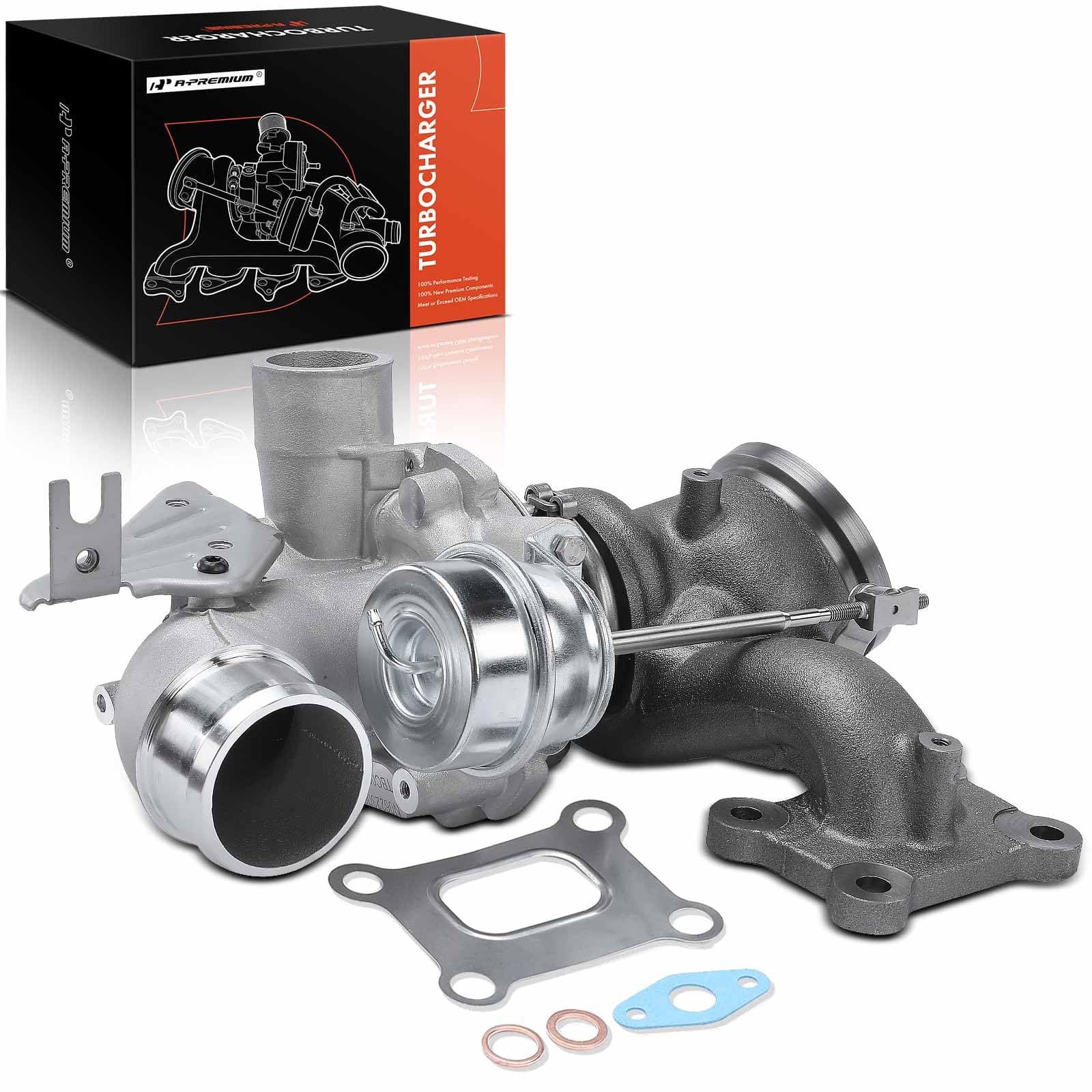 A-Premium Complete Turbocharger Turbo Kit with Gasket Compatible with Ford Explorer 2013-2015, Edge 2013-2014, 2.0L, K03, Replace# 5303-970-0600, CB5Z-6K682-D