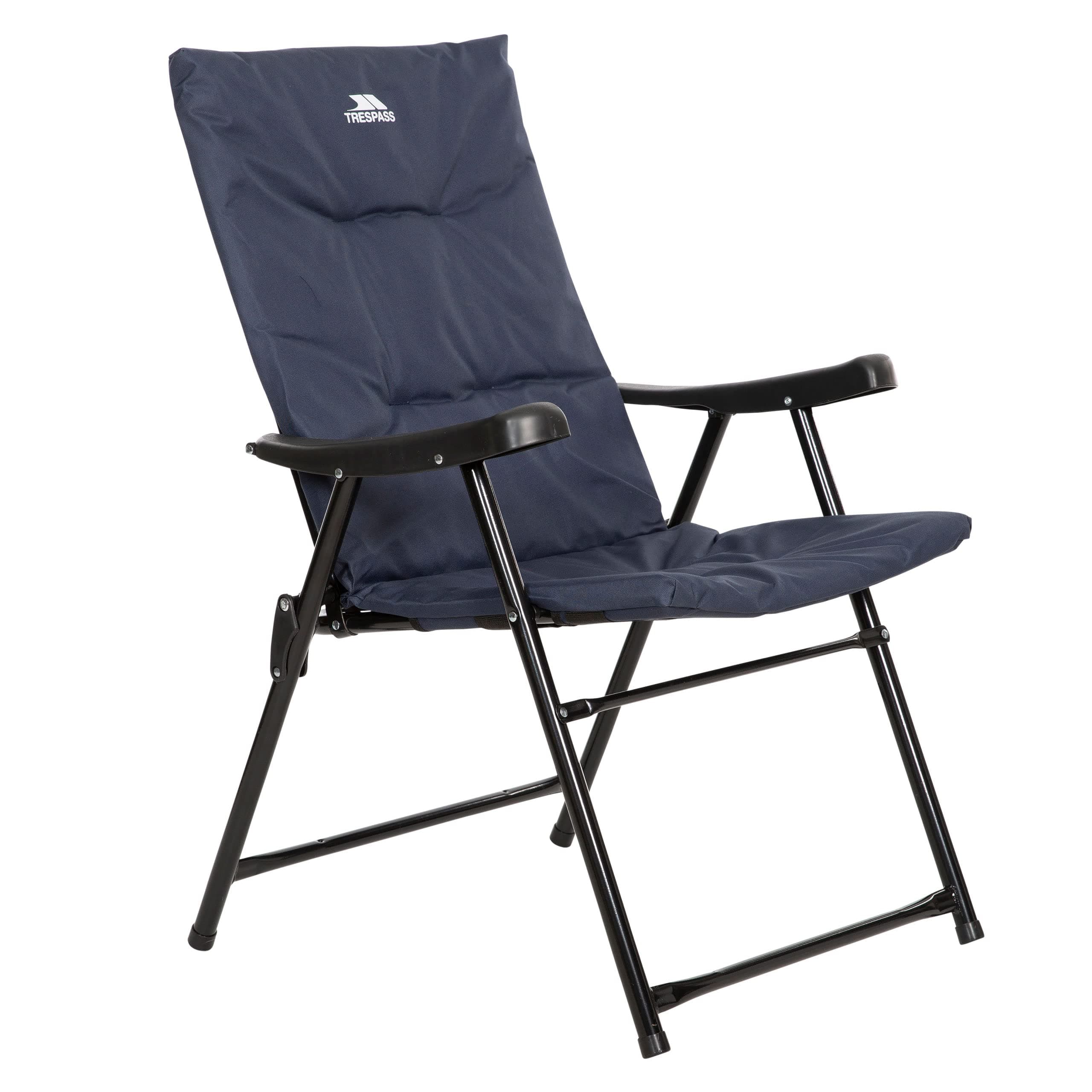 Trespass Folding Deck Chair Paddy - Foam Padded Seat, Steel Frame, Lightweight 3.8kg, Compact Foldable Design, Dimensions H 93cm x W 60cm x D 60cm