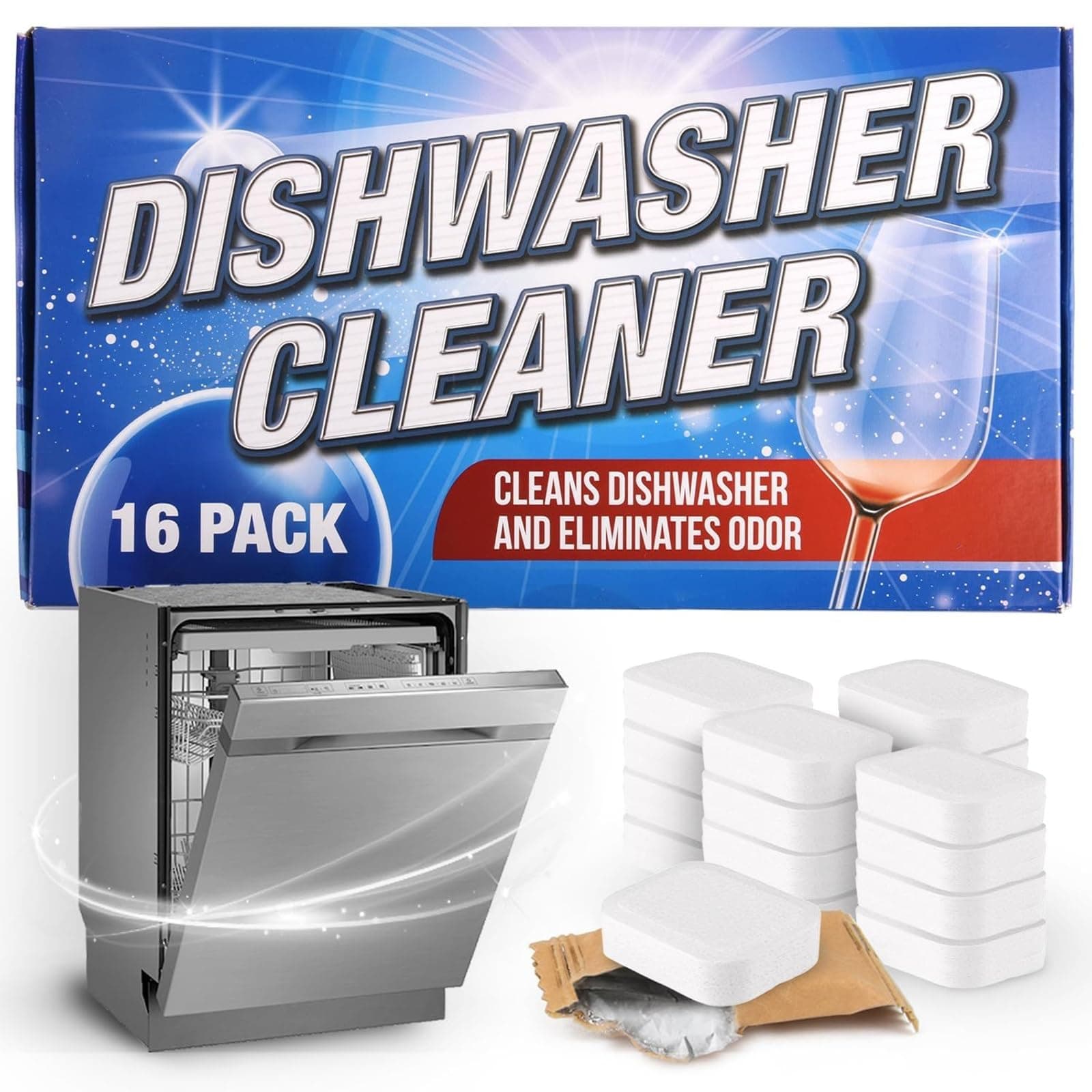 Impresa Dishwasher Cleaner and Deodorizer - 16 Tablets - Eliminates Limescale and Mineral Buildup - Removes Unwanted Odors - Compatible with Most Dishwashers - Fresh Scent - Dishwasher Pod Cleaner