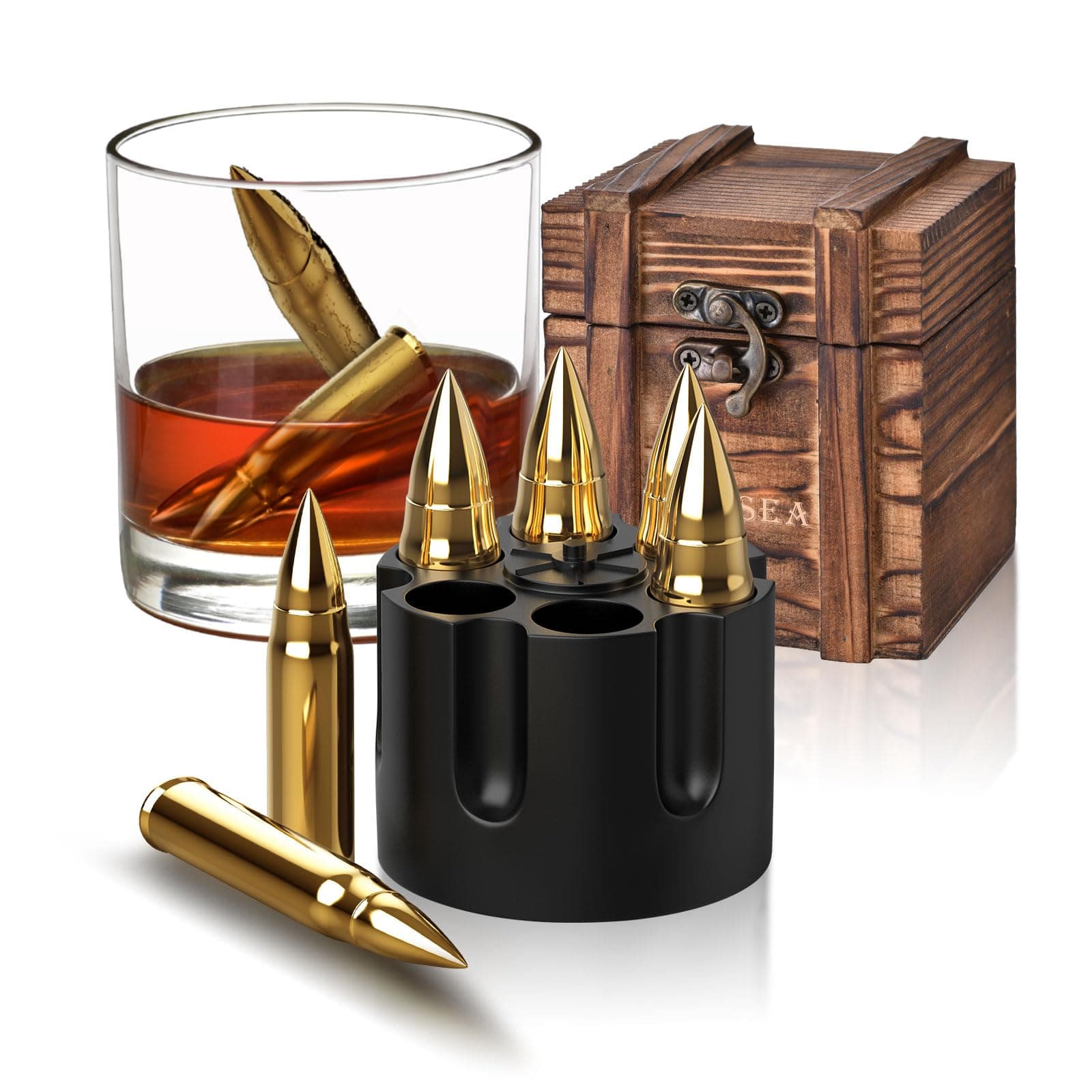 Gifts for Men Dad Husband, Whiskey Stones Reusable Stainless Ice Cubes, Unique Fathers' Day Anniversary Birthday Gift Ideas for Him Boyfriend, Man Cave Stuff Cool Gadgets Retirement Bourbon Presents