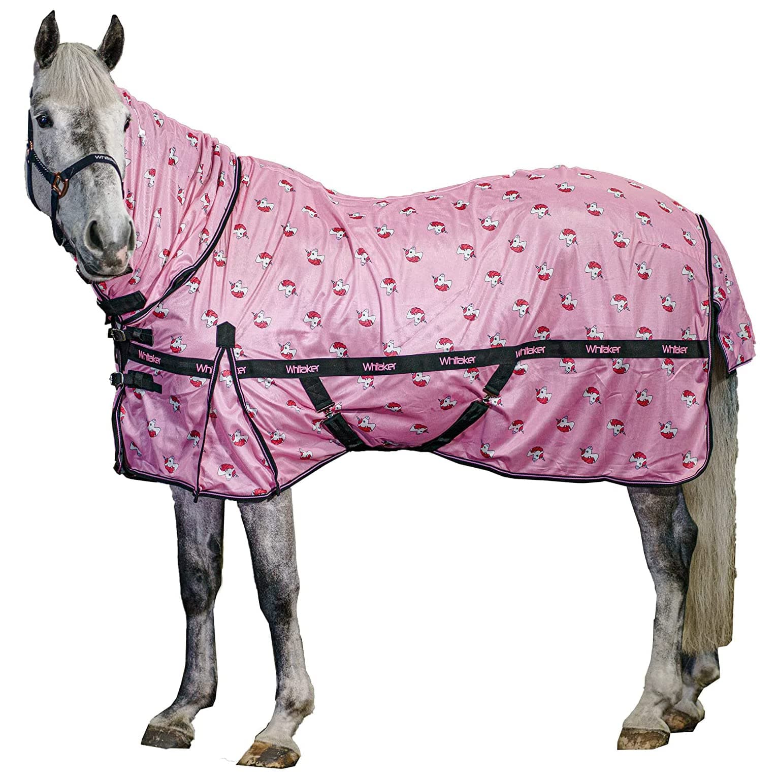 John Whitaker Unicorn Fly Mesh Horse Rug with Fixed Neck and Tail Cover