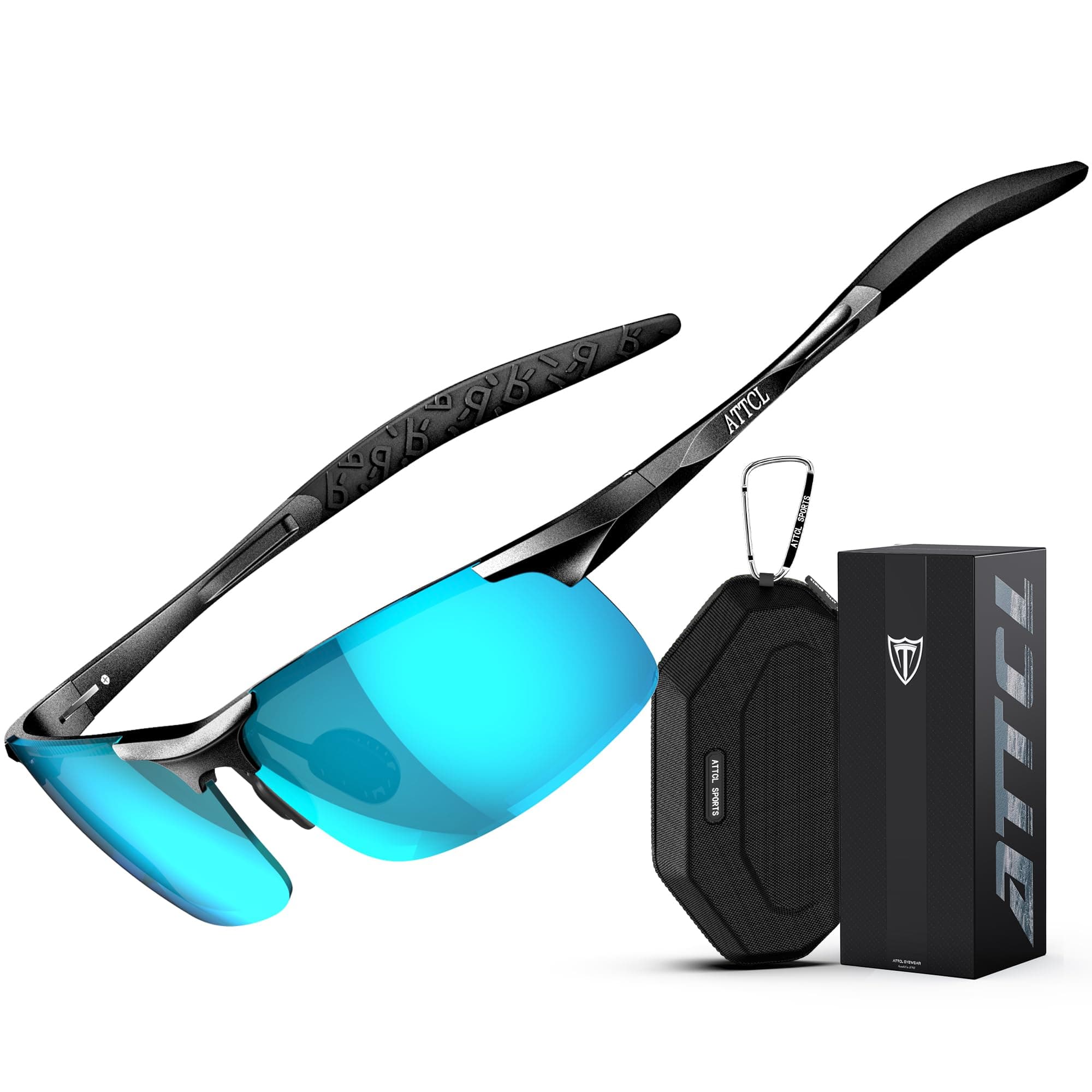 Polarised Sunglasses Mens Sports: UV400 Protection Anti Glare Wrap Around Lightweight Cycling Running Golf Driving