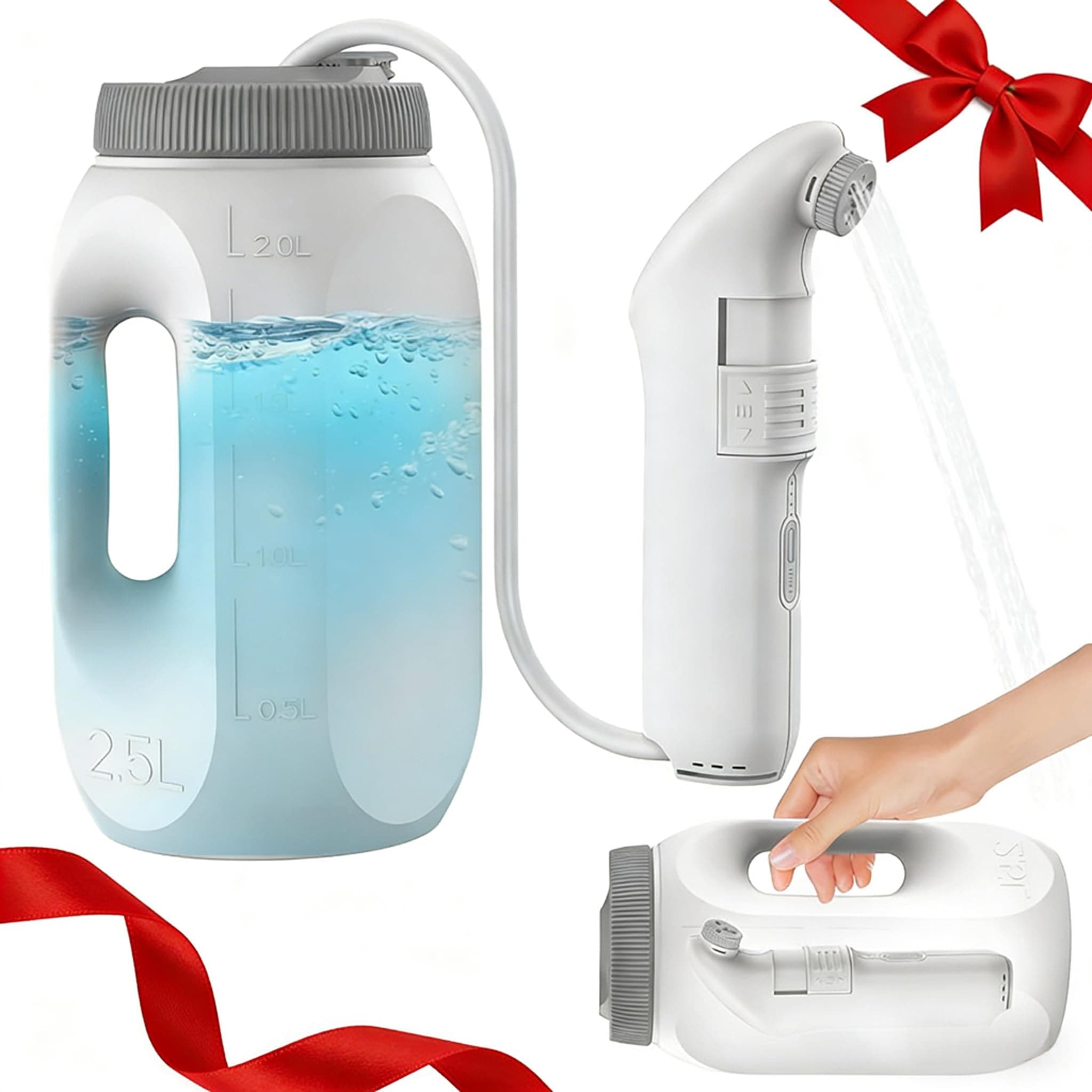 Teabelle Portable High Pressure Electric Bidet with 2.5L Water Bottle, USB-C Rechargeable Travel Bidet, Waterproof Handheld Sprayer for Personal Hygiene & Baby Care