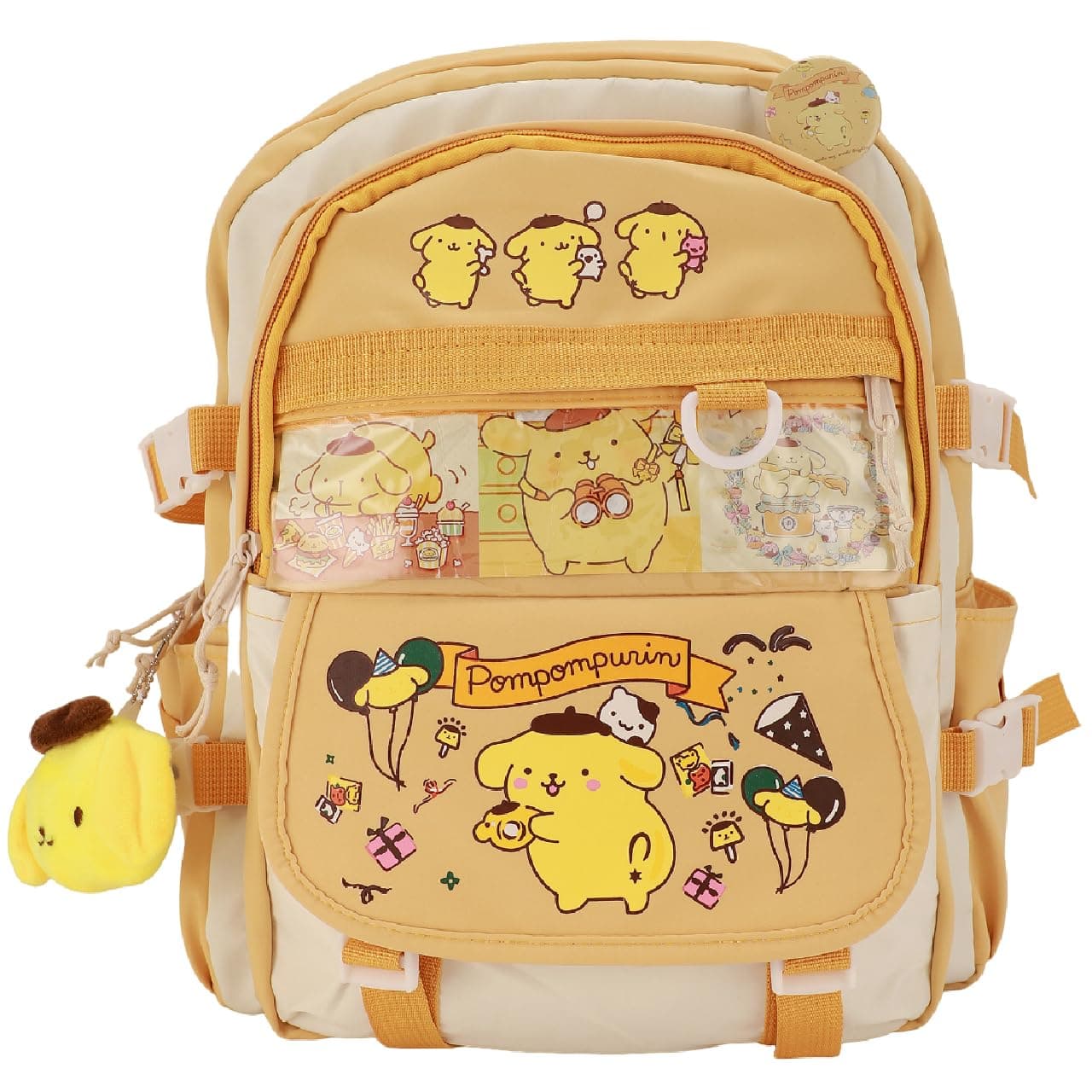 juju Pompompurin Bag Cute Kawaii Stuff - Kawaii Accessories Pompompurin Stuff - Pompompurin Accessories Backpack Cute Backpacks for Adults - Kawaii Bag Japanese Backpack, Yellow, L, Pompompurin Bag