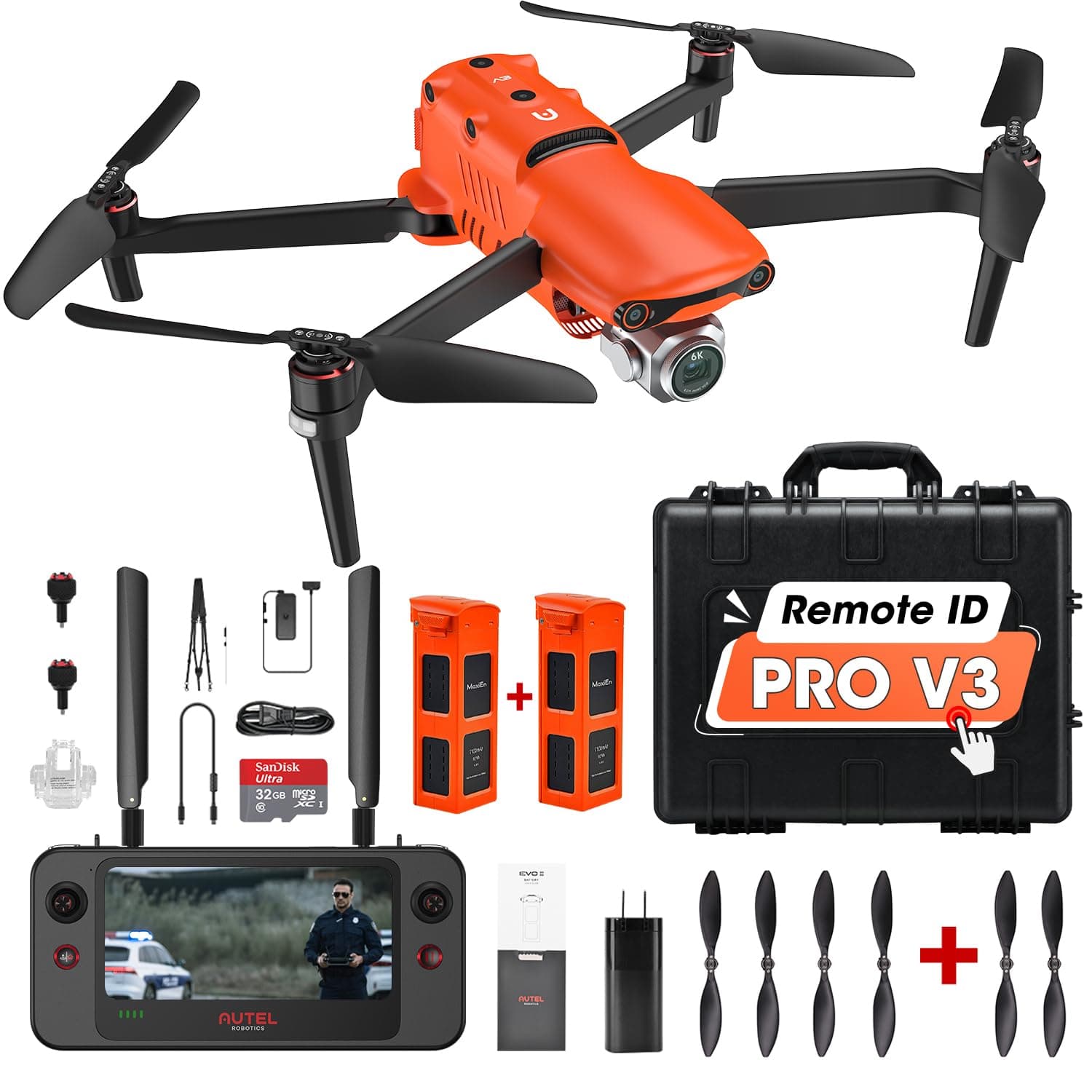 Autel Robotics EVO 2 Pro Drohne 6K HDR Video Rugged Bundle No Geo-Fencing (2021 neueste Fly More Combo)