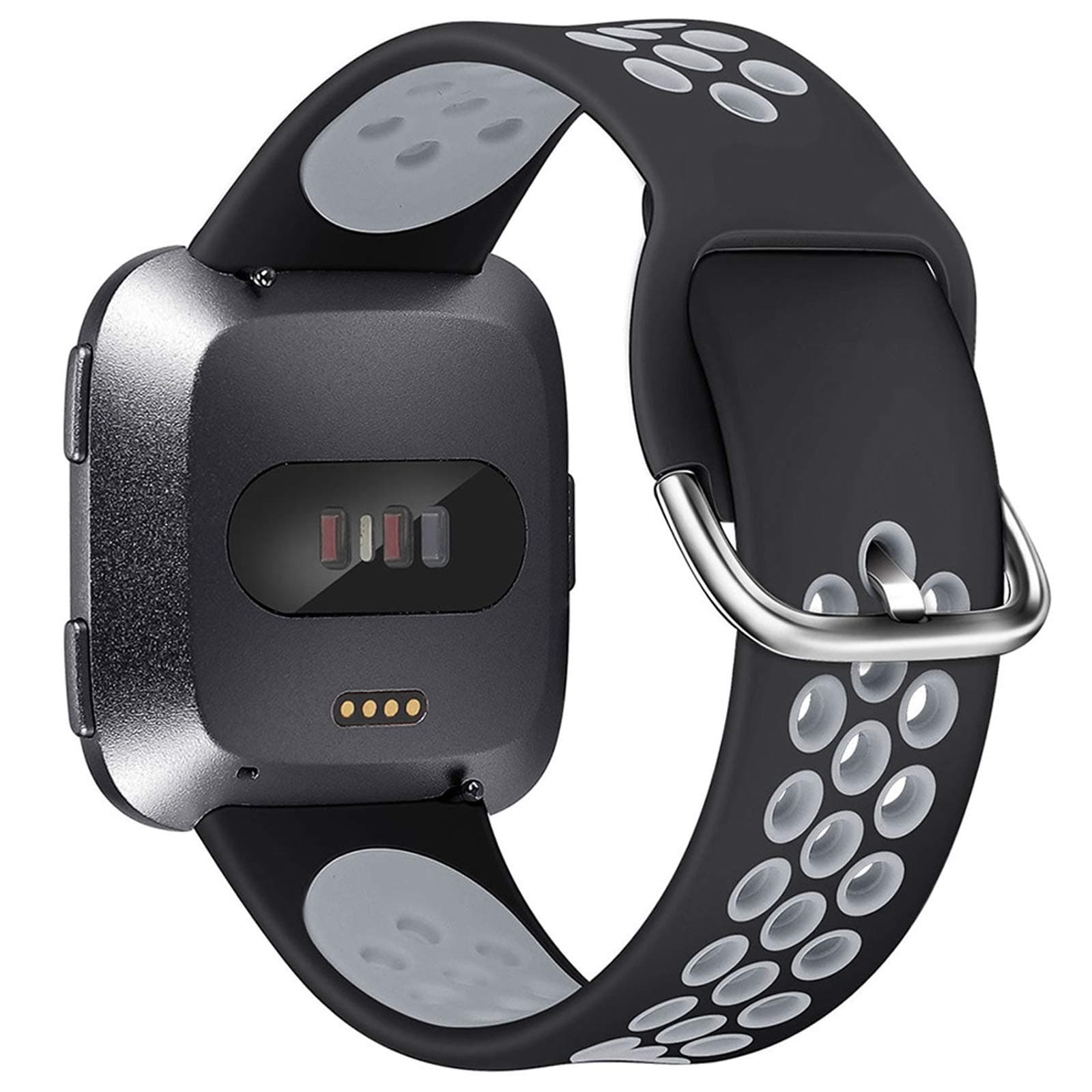 XIMU Sport Bands Compatible with Fitbit Versa/Versa 2 / Versa Lite, Soft Silicone Waterproof Breathable Sport Watch Strap Replacement Wristband Accessories Women Man for Versa Smart Watch