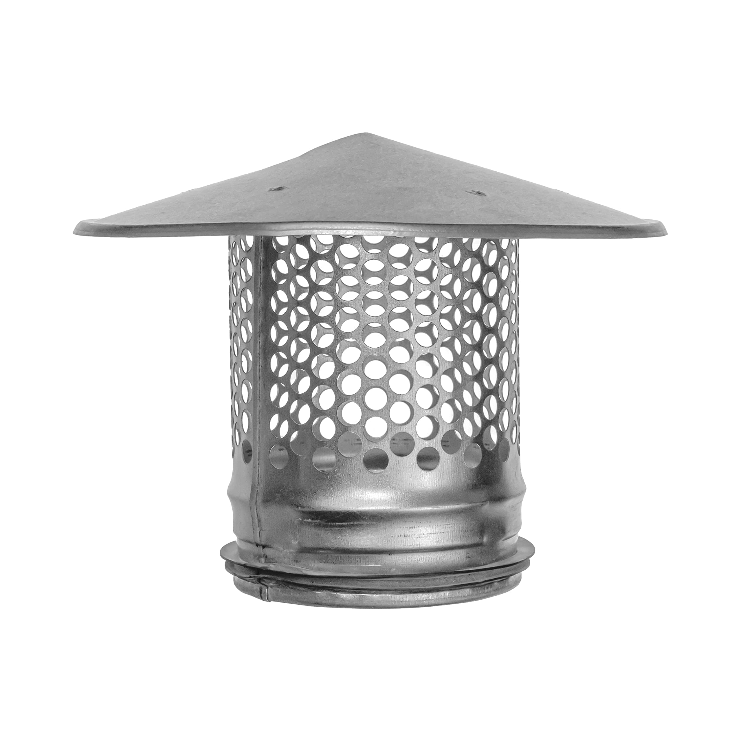 4 Inch Round Roof Rain Cap HVAC Vent Galvanized Steel All Weather Chimney Cap Roof Top Round Roof Vent with Rubber Gasket for Perfect Insulation Vent Cover (4'' Inch)