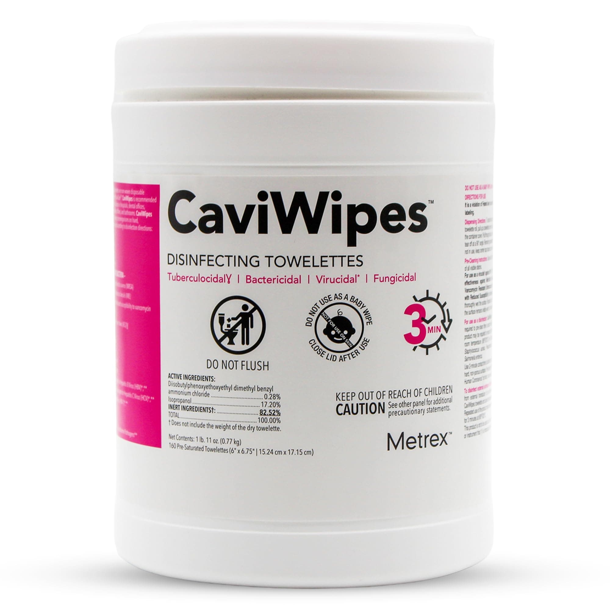 CaviWipes Disinfecting Towelettes – Durable Non-Woven Disinfecting Wipes for Hard, Non-Porous Surfaces in Healthcare & Laboratory Settings, Pre-Saturated with CaviCide – 160 Wipes (Pack of 1)
