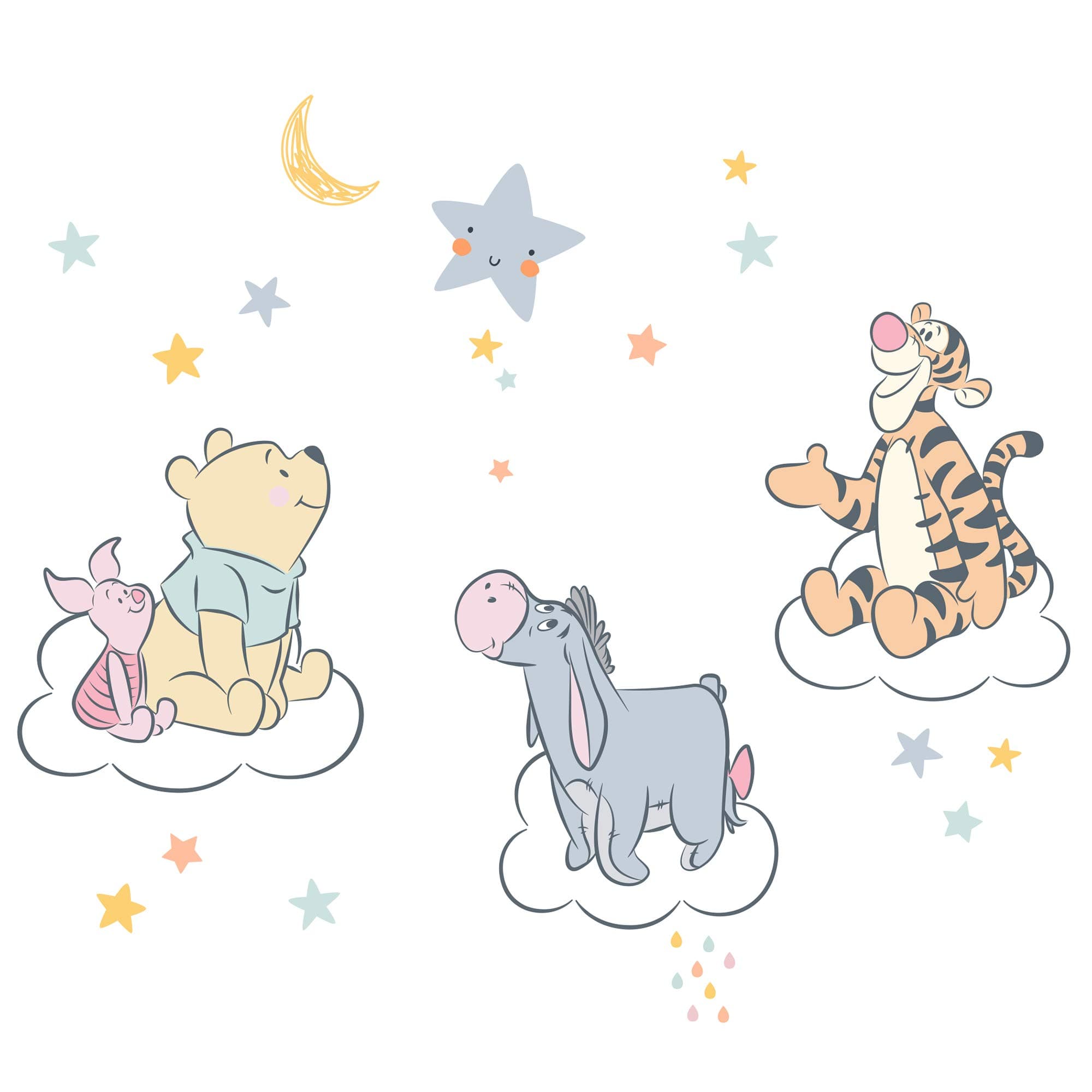 Lambs & Ivy Disney Baby Winnie The Pooh Hugs Piglet/Eeyore/Tigger Wall Decals