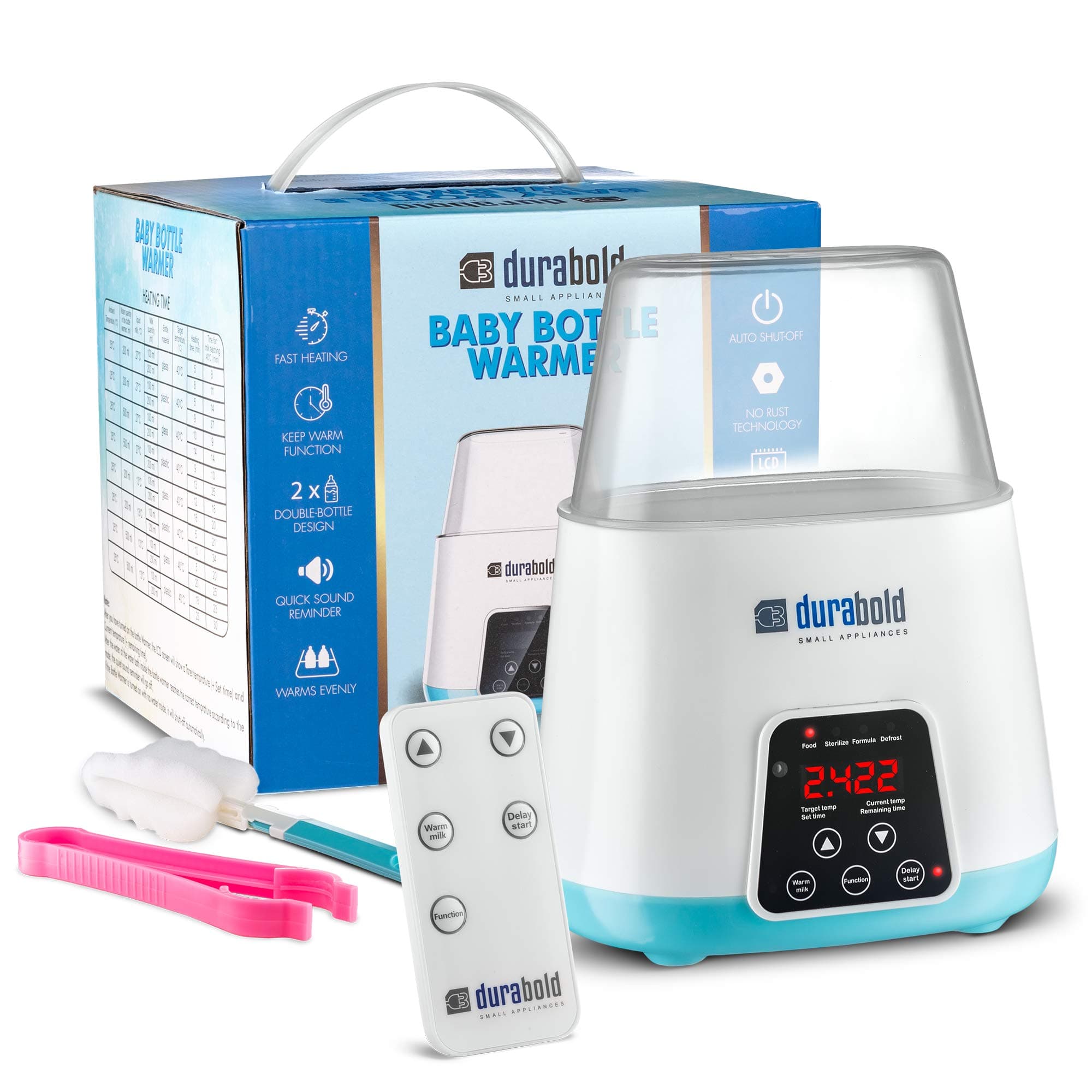 Baby Bottle Warmer & Bottle Sterilizer- Bottle Steam Sterilizer-Multipurpose Bottle Warmer with Remote Control- Digital Touch Display Warmer with Accurate Temperature Control - Blue