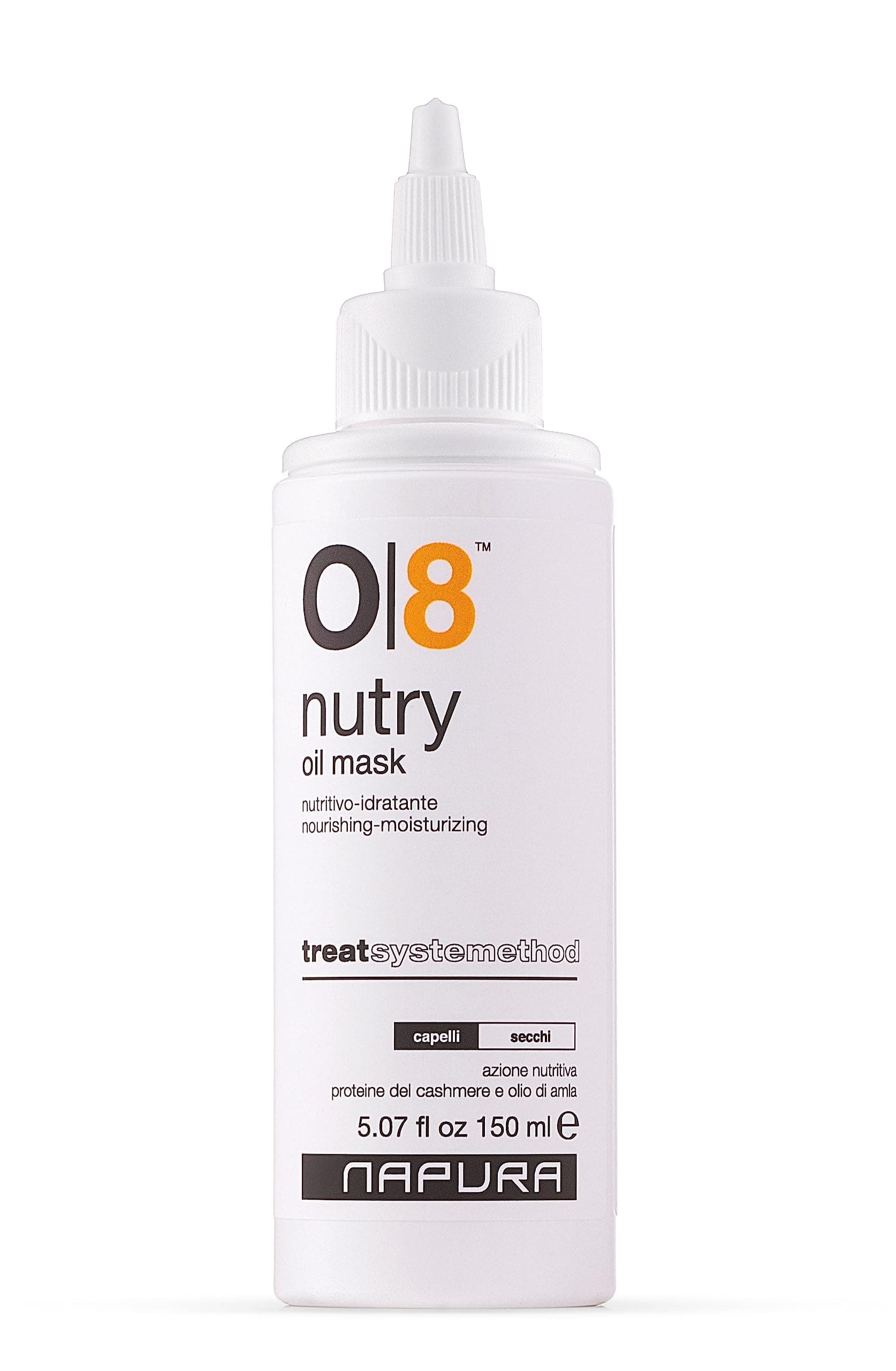 - O8 Intense Moisture Hair Oil Treatment Mask for Dry, Damaged Hair with Cashmere Proteins, Amla, Jojoba, Avocado Oil (5.07 fl oz) - Nourishes, Restores Elasticity & Enhances Shine for Dull Hair