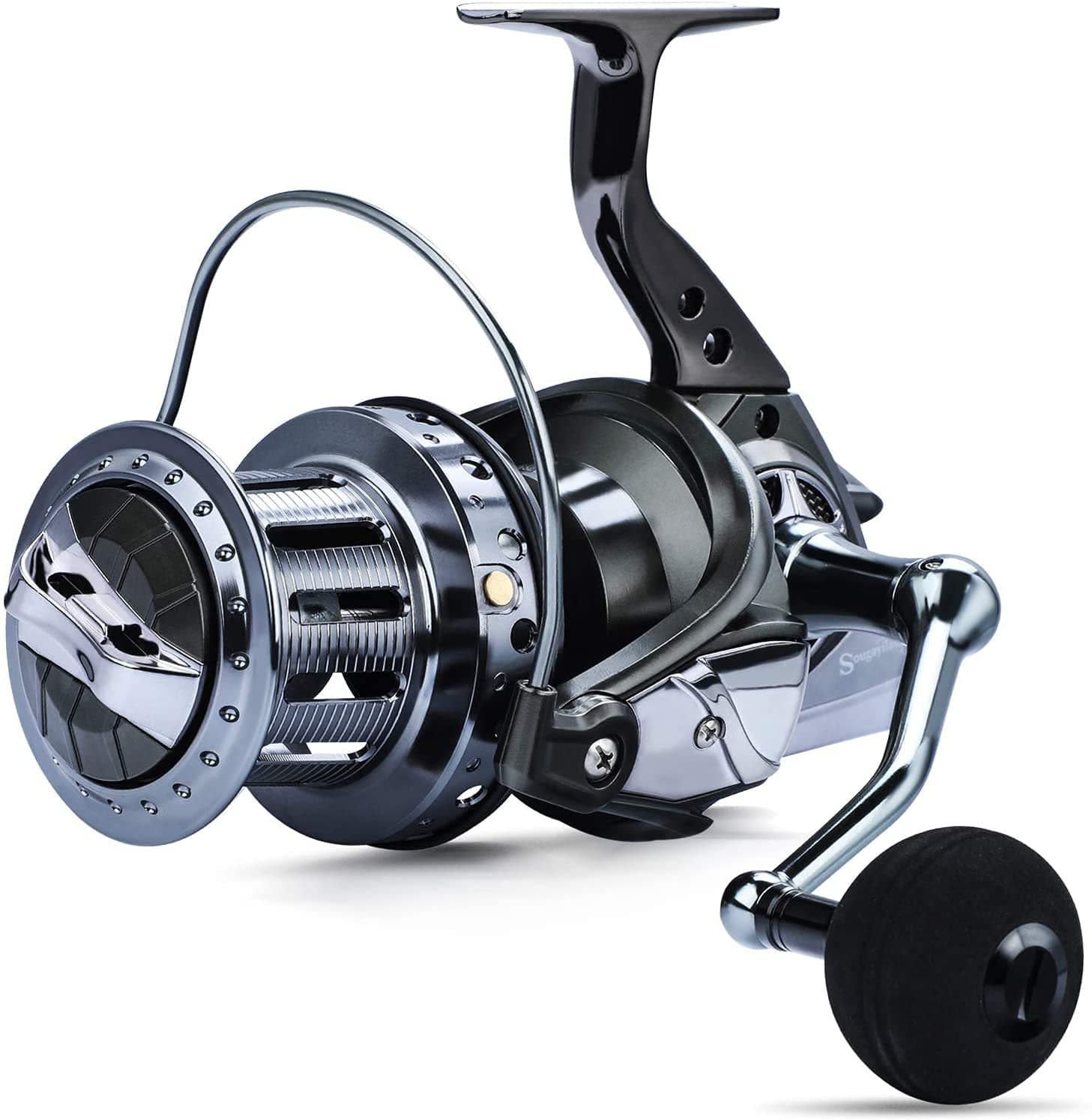 Sougayilang Spinning Reel 10000 Series Surf Fishing Reel 10+1 Stainless BB Ultra Smooth Powerful CNC Aluminum Spool for Saltwater Freshwater