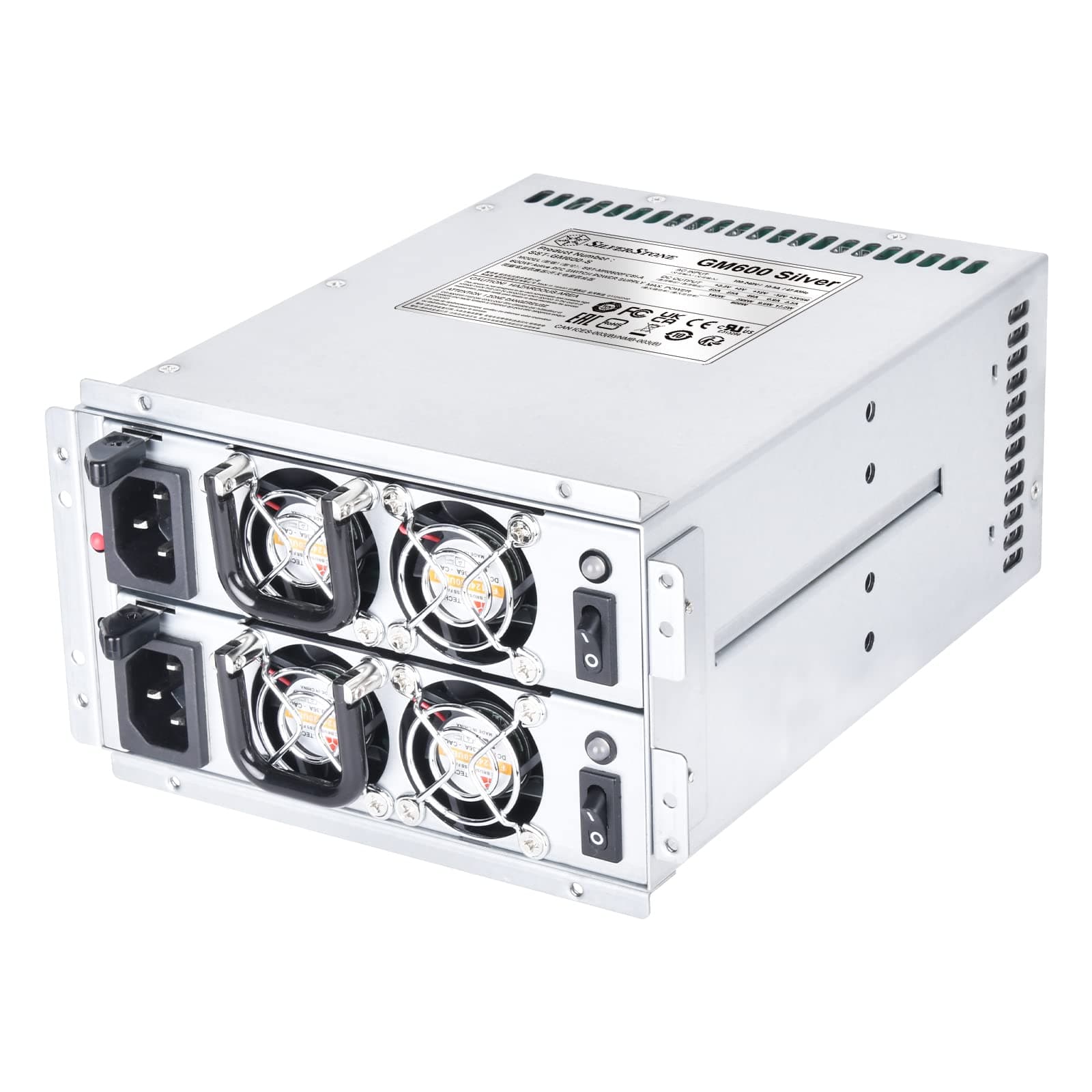 Technology GM600 Silver Cybenetics Silver 600W mini redundant Power Supply, SST-GM600-S, TAA Compliant