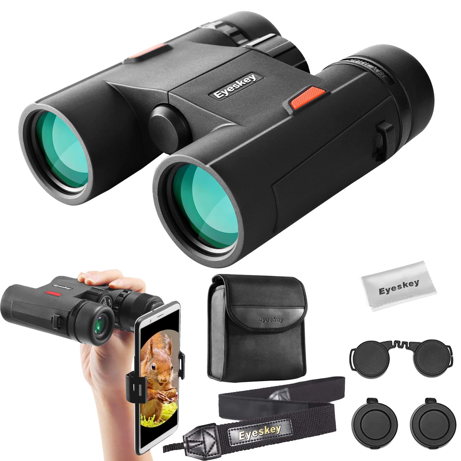 Eyeskey Wayfarer 8x32 Compact Binoculars for Adults and Teenagers, Specially Designed for Travel Also Great for Outdoor Activities, Sports Games and Concerts
