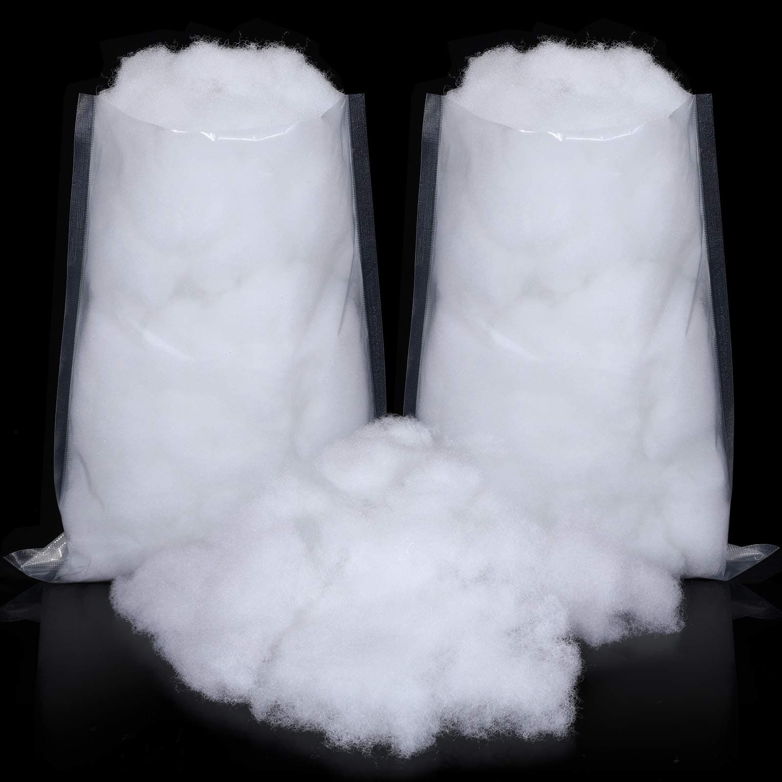Sumind 2 Bags Winter Fake Snow Decoration Fluffy Artificial Cotton Fiber Fluffy Fake Clouds Soft Blanket for Crafts Mantle Village Christmas Winter Indoor Home Decoration(White)
