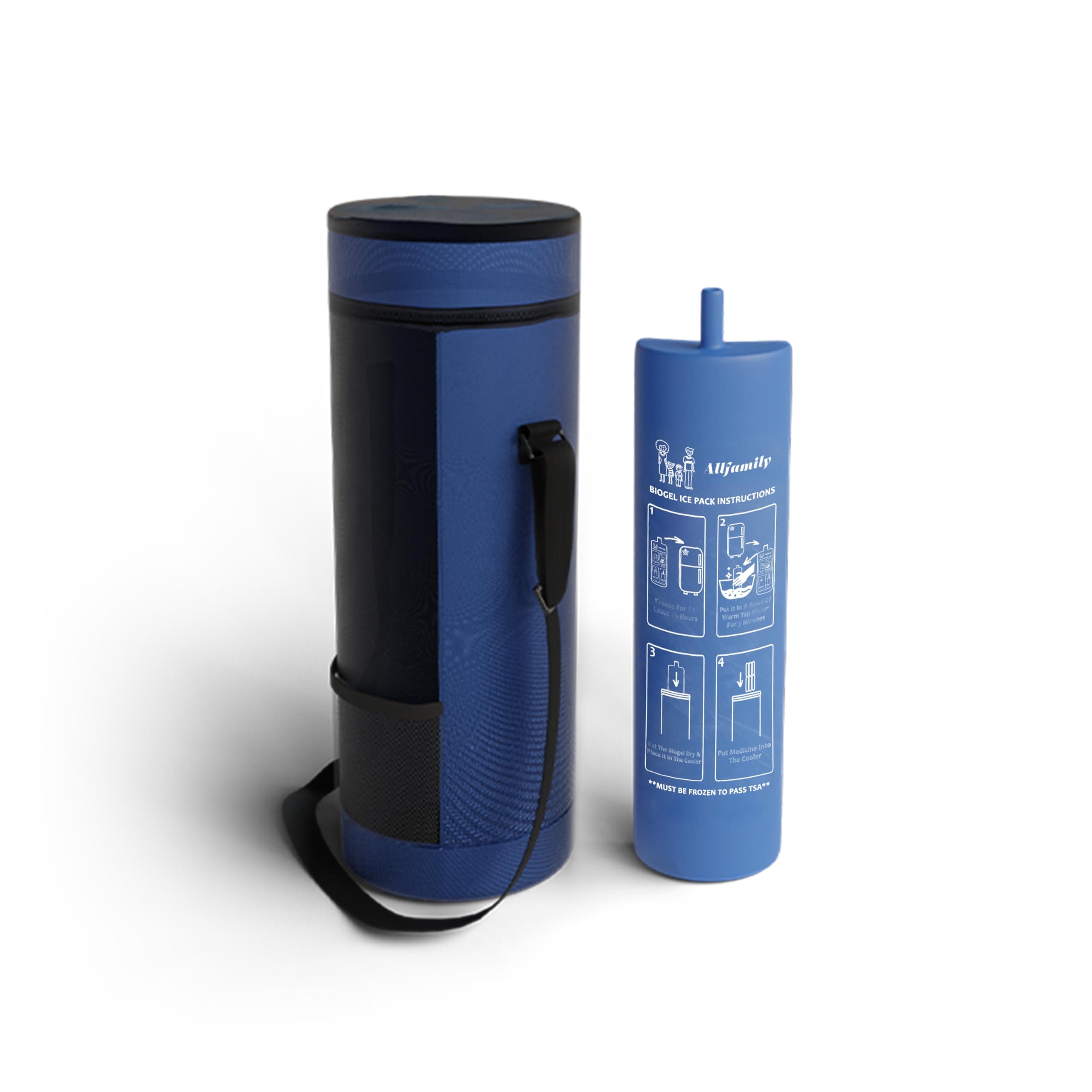 4ALLFAMILY Companion Soft Case Open Medicine Travel Cooler TSA Approved – Insulin Travel Case for Medicine Kit – Portable Insulin Bag for Medical Storage – Diabetic Supplies (Blue)