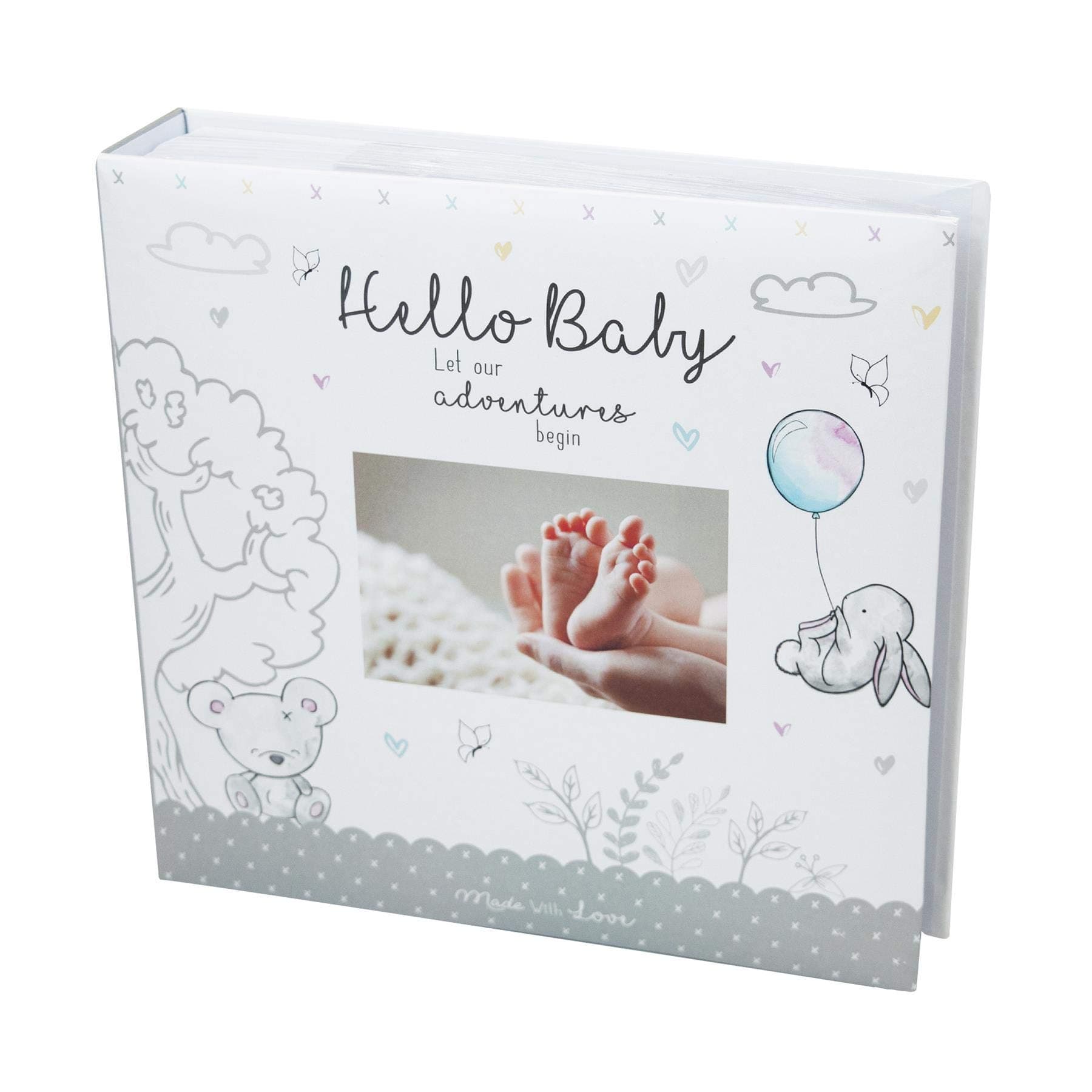 Baby First Photo Album 4x6'' 200 Photos Memo Keepsake Memories Newborn Birthday Christening White Photo Book