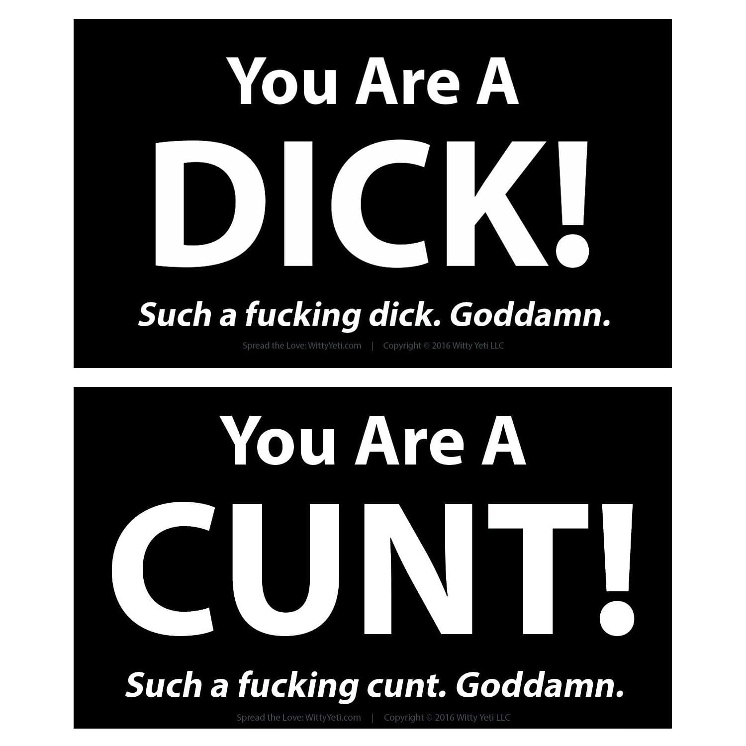 Witty Yeti Offensive Business Card 50 Pack. Spread Fun to Friends & Enemies Alike! Funny Gag Gift, Prank & Joke for Fraternities, Naughty Adults Against Humanity & Dirty Santa Parties.