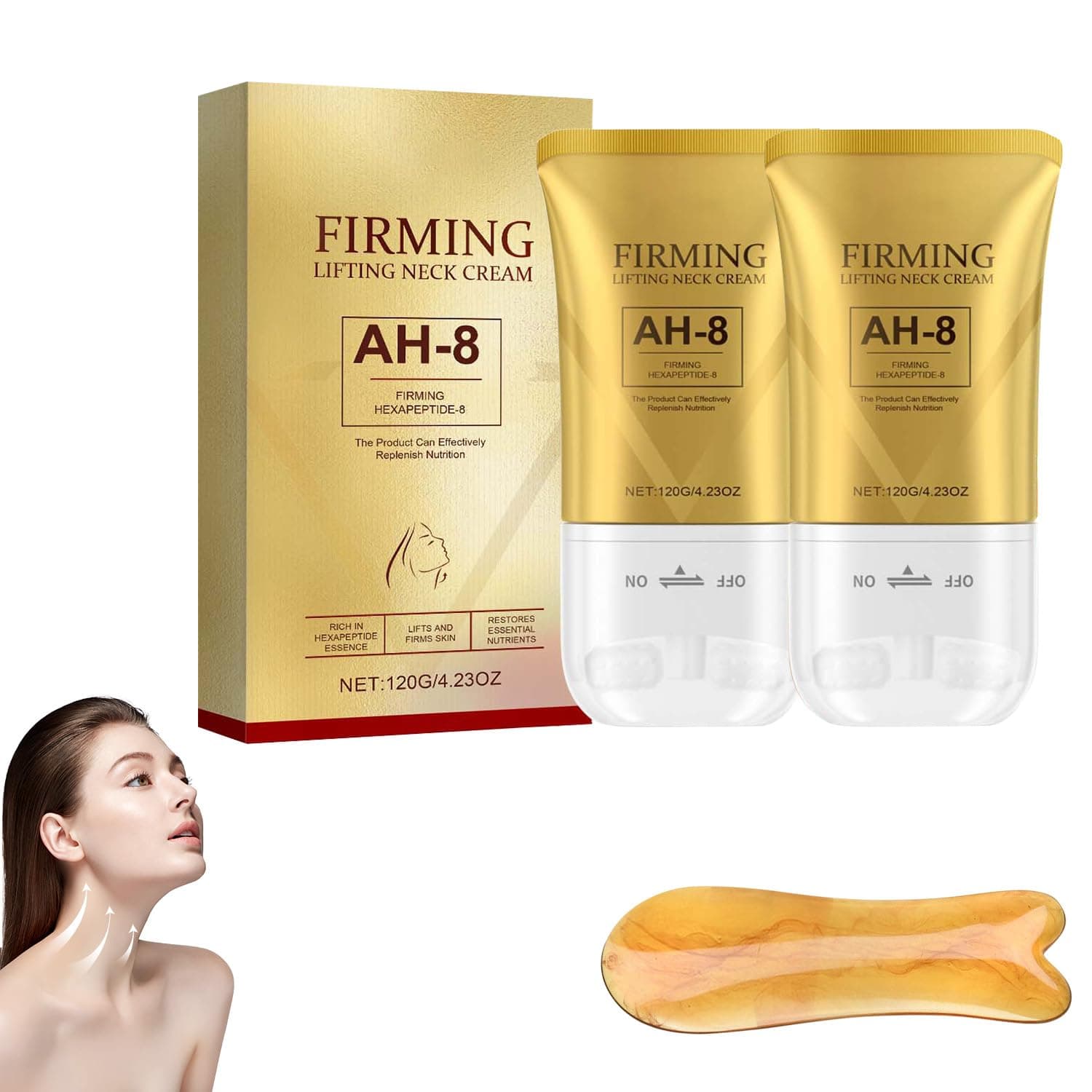 atnayoAH-8 Firming Neck Cream,AH 8 Firming Lifting Neck Cream for Reduce Wrinkles Fine Lines and Double Chin