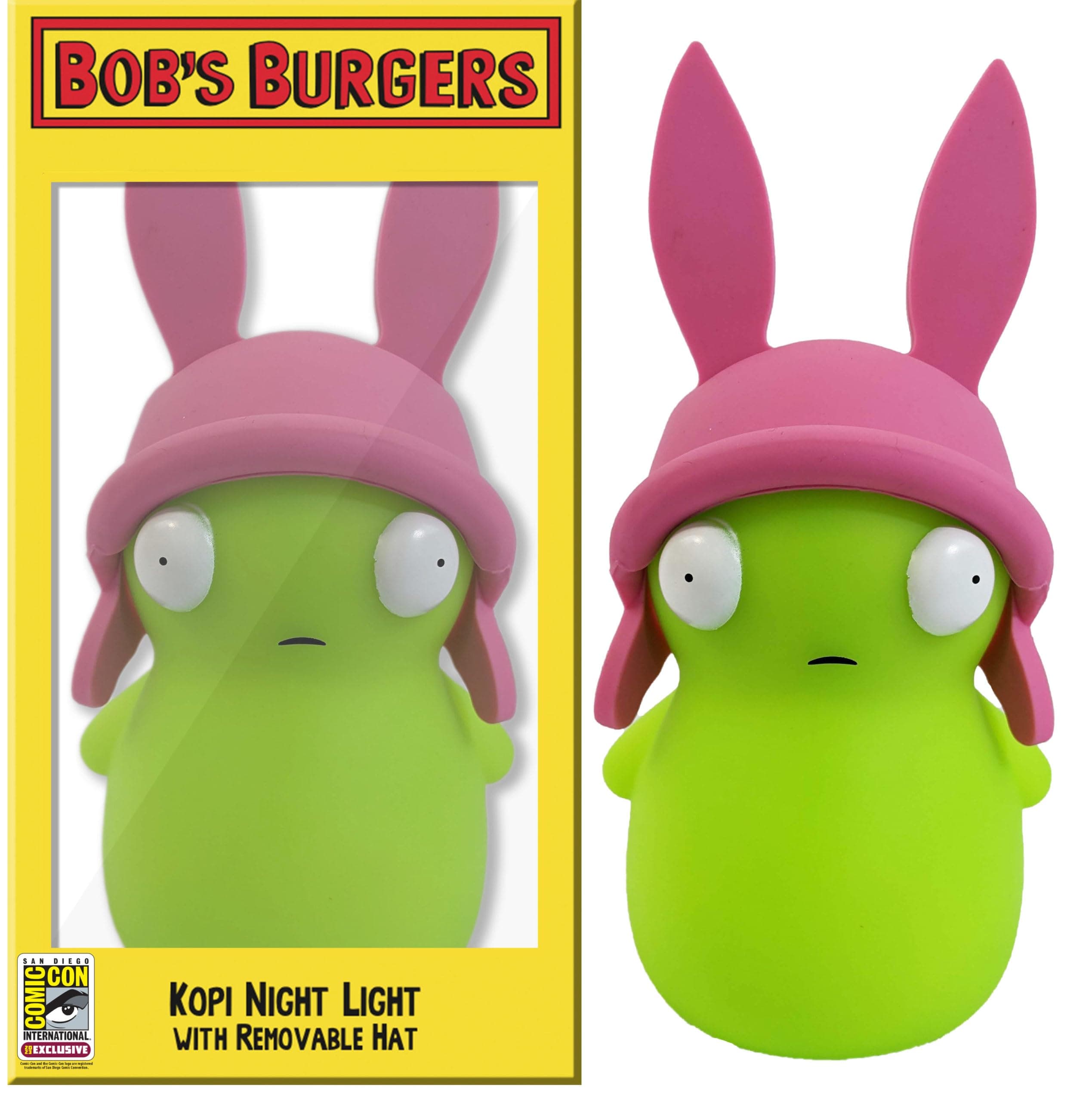 UCC Distributing Bob’s Burgers Kuchi Kopi as Louise Belcher – Night Light - with Removable Hat - Fun Glowing Light for Kids & Adults