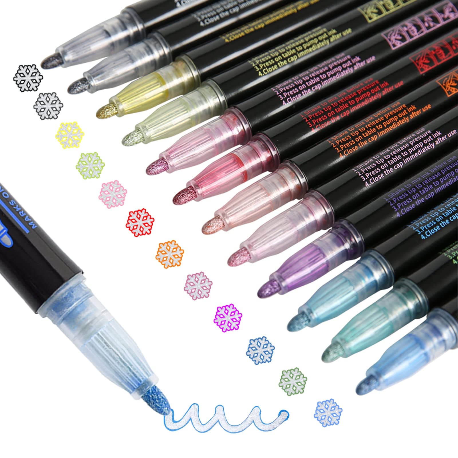 Outline Markers Easter Gifts for Teen Girls - 12 Colors Shimmer Markers Glitter Gel Pens ,Outline Pens for Card Making,Journaling,Art Supplies