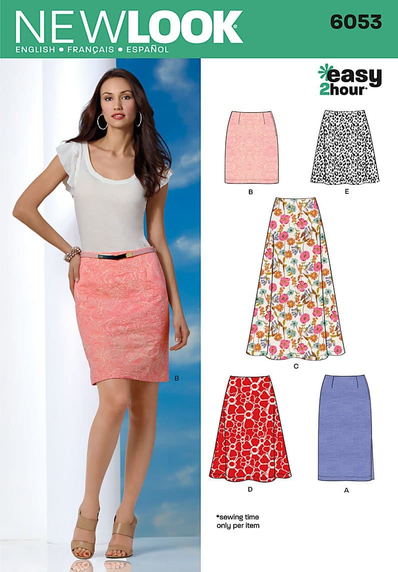 New Look Easy 2 Hour Sewing Pattern 6053: Misses' Skirts, Size A(8-10-12-14-16-18), Multicolor, A (6-8-10-12-14-16-18)