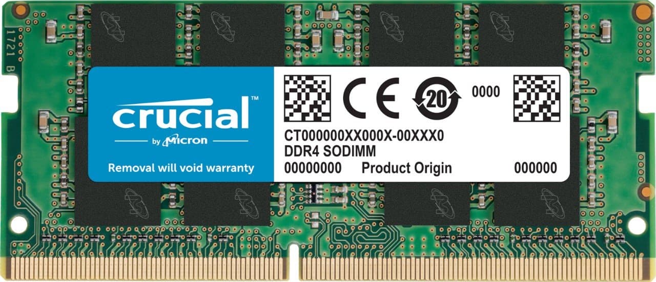 Crucial CT4G4SFS632A 4GB (DDR4, 3200 MT/s, PC4-25600, CL22, Single Rank x16, SODIMM, 260-Pin) Memory