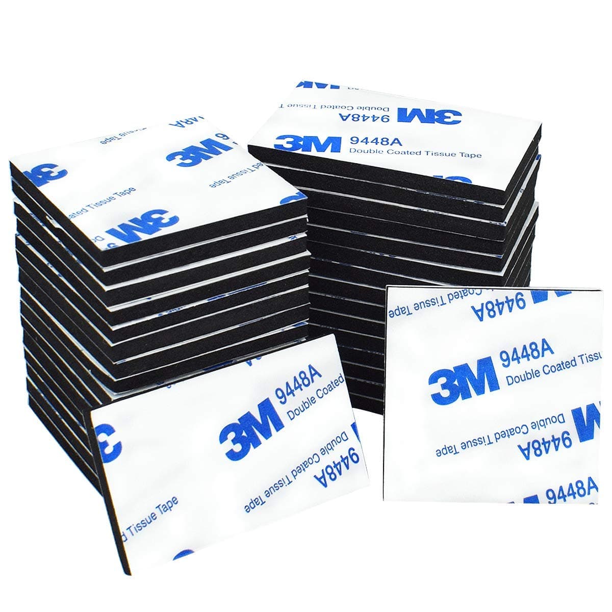 Double Sided Sticky Pads Black, 40 Pcs Adhesive Foam Pads Mounting Pads, Squares and Rectangle