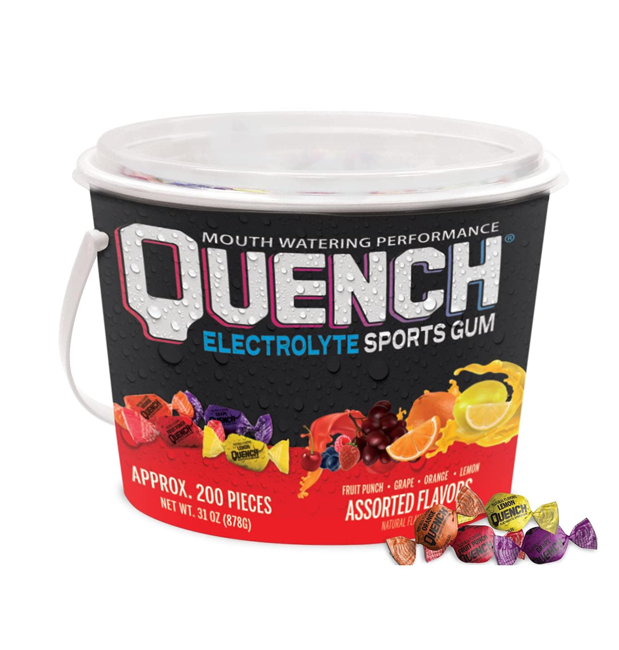 Quench Gum Bucket, New Variety Fruit 200, 200 pieces